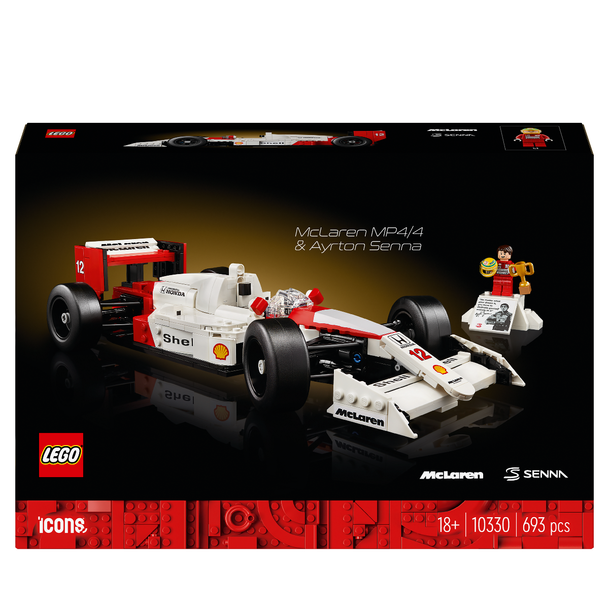 LEGO 10330 Icons McLaren MP4/4 & Ayrton Senna Car Set for Adults