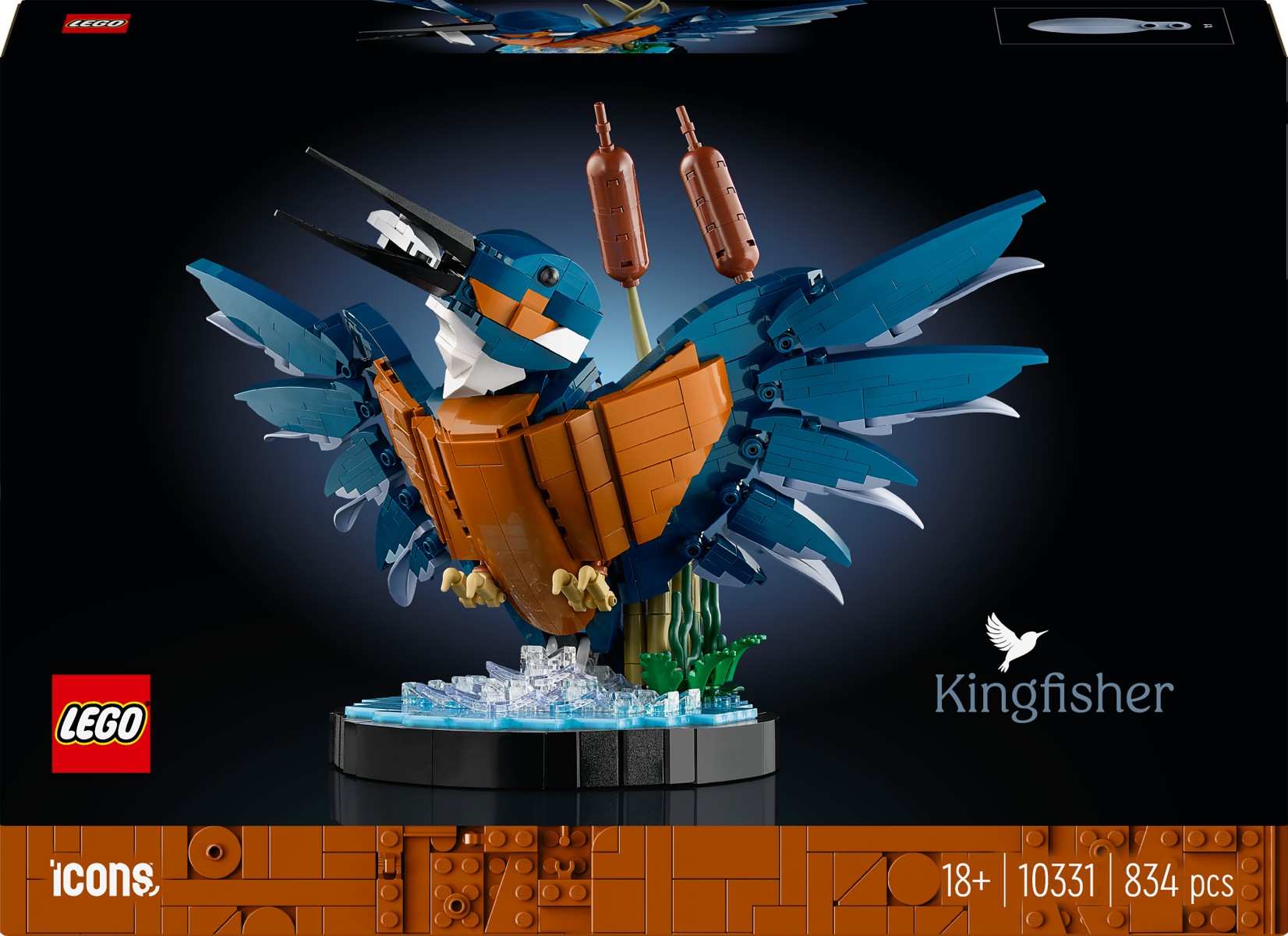 LEGO 10331 Icons Kingfisher Bird Model Building Kit for Adults