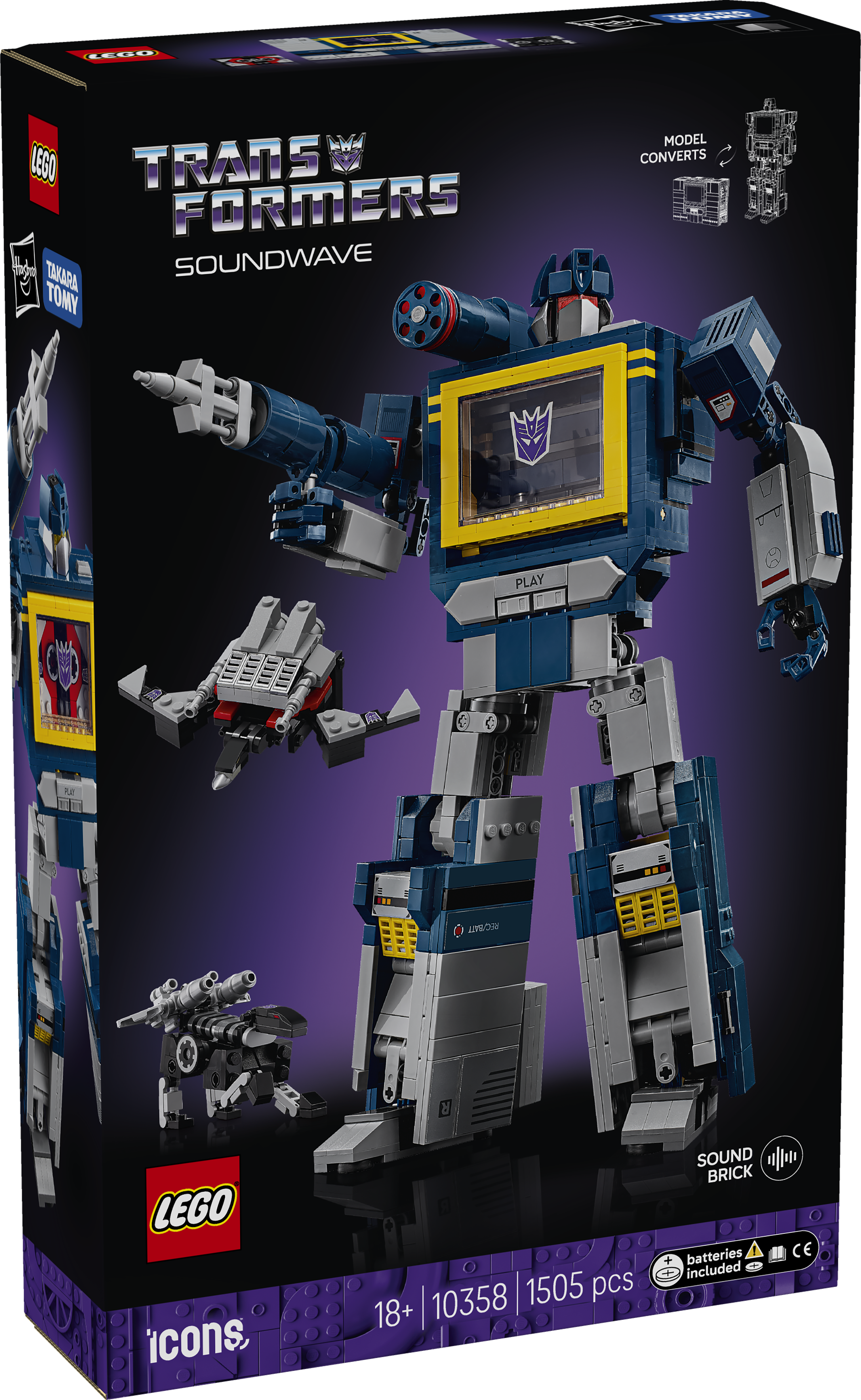 LEGO 10358 Icons Transformers: Soundwave Model Kit Building Set for Adults