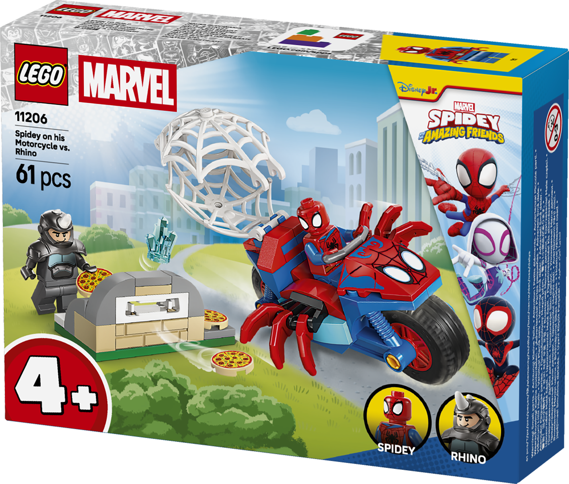 LEGO 11206 Marvel Spidey And His Amazing Friends Spidey on his Motorcycle vs. Rhino