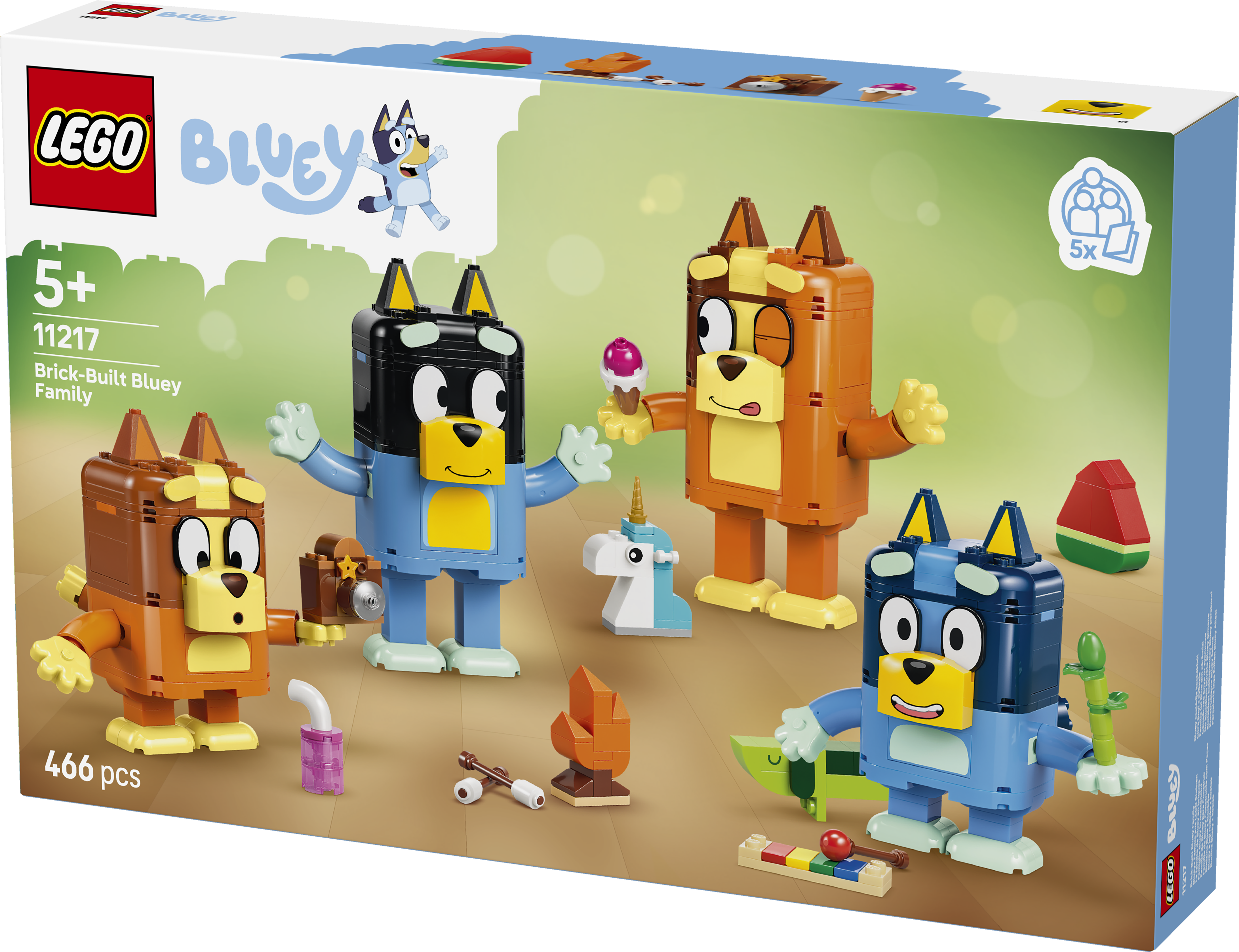 LEGO 11217 Bluey Brick-Built Bluey Family Toy Figures Set