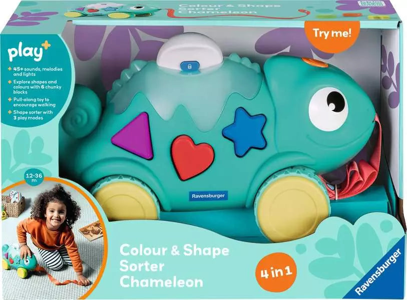 Ravensburger Play+ Infant & Toddler - 4-in-1 Colour & Shape Sorter - Chameleon