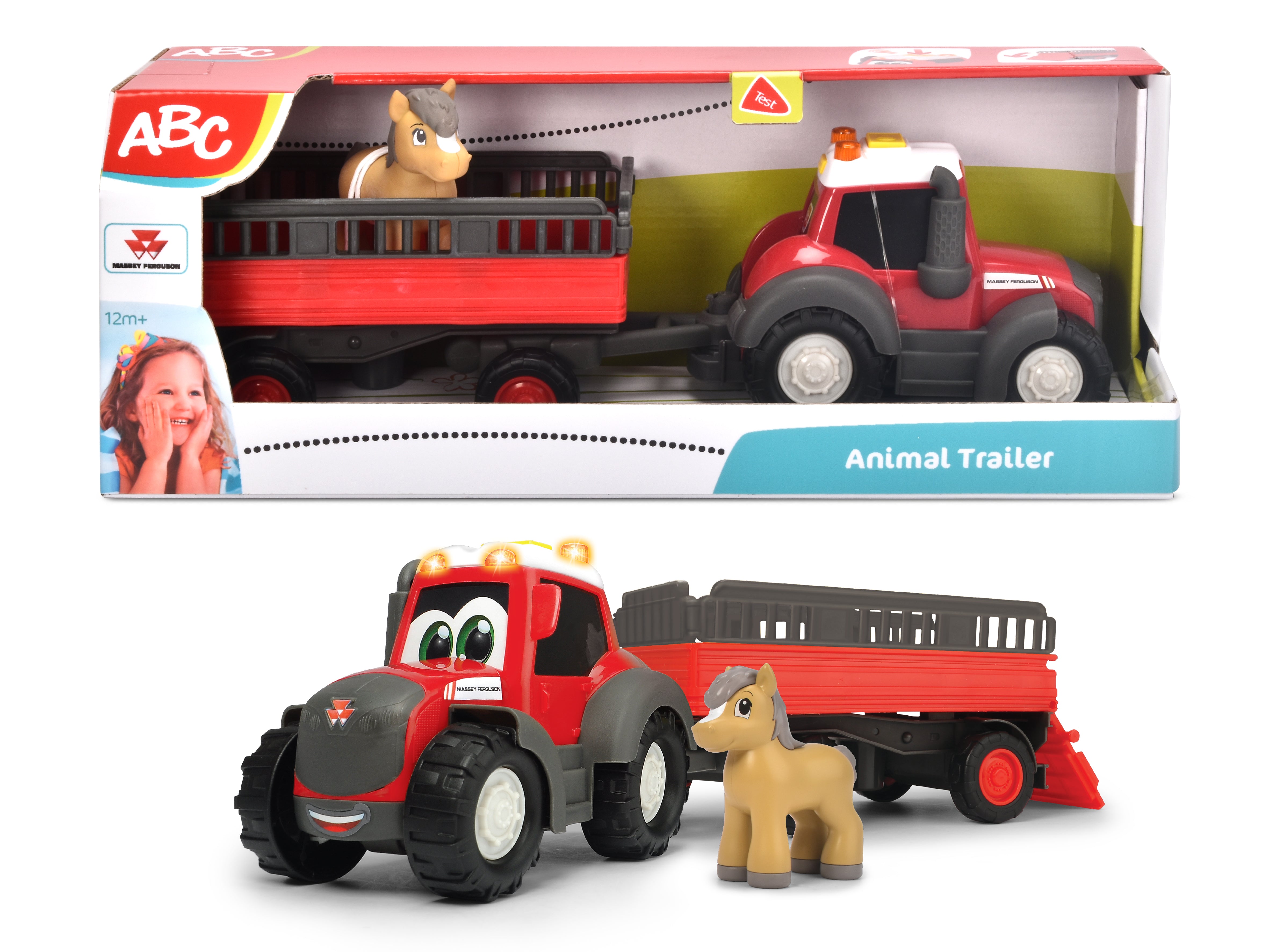 Simba Dickie 204115012 ABC Massey Ferguson Animal Trailer