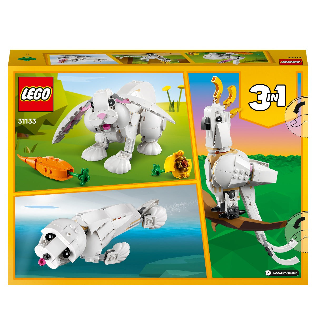 LEGO 31133 Creator 3in1 White Rabbit Toy Animal Figures Set