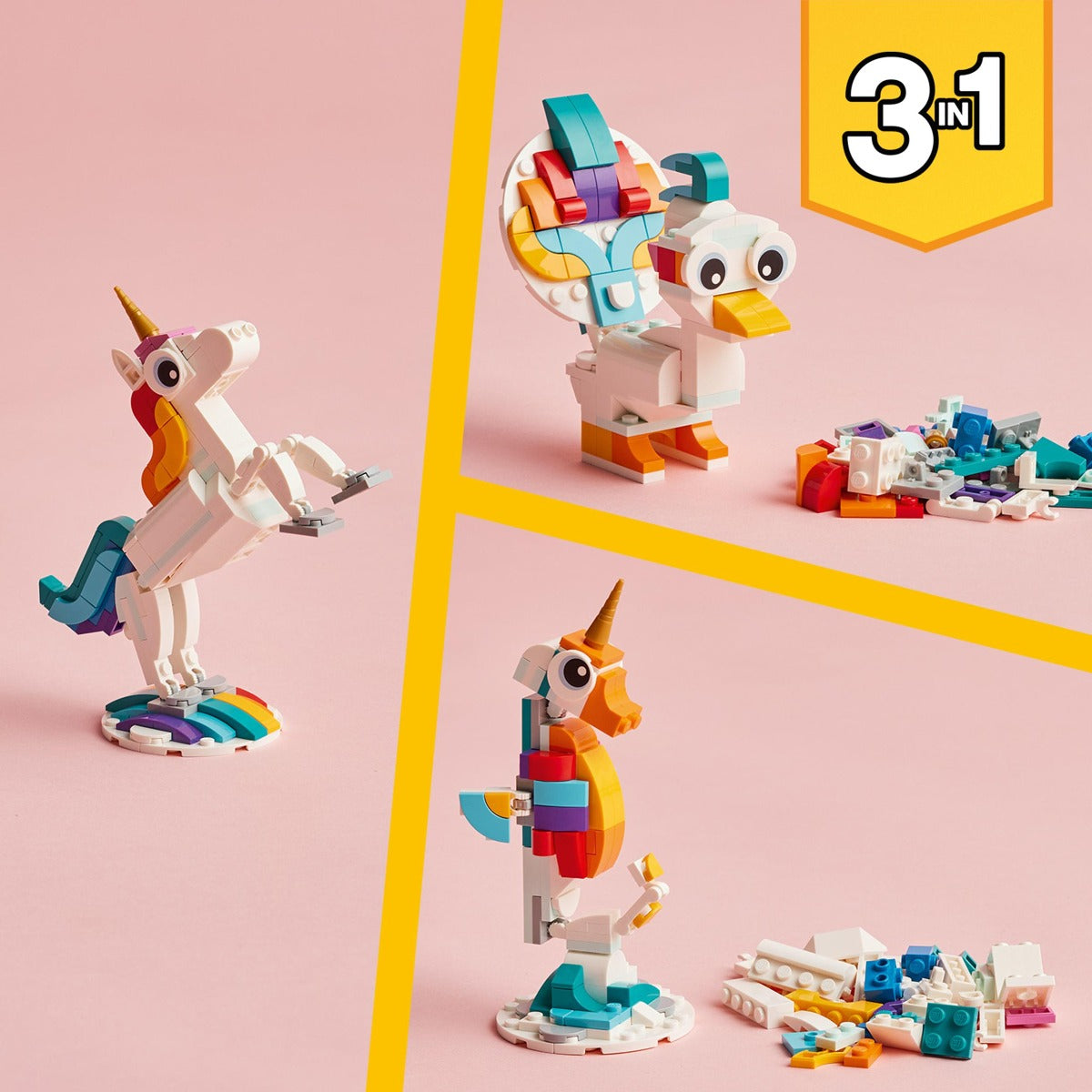 LEGO 31140 Creator 3 in 1 Magical Unicorn Toys Animal Playset