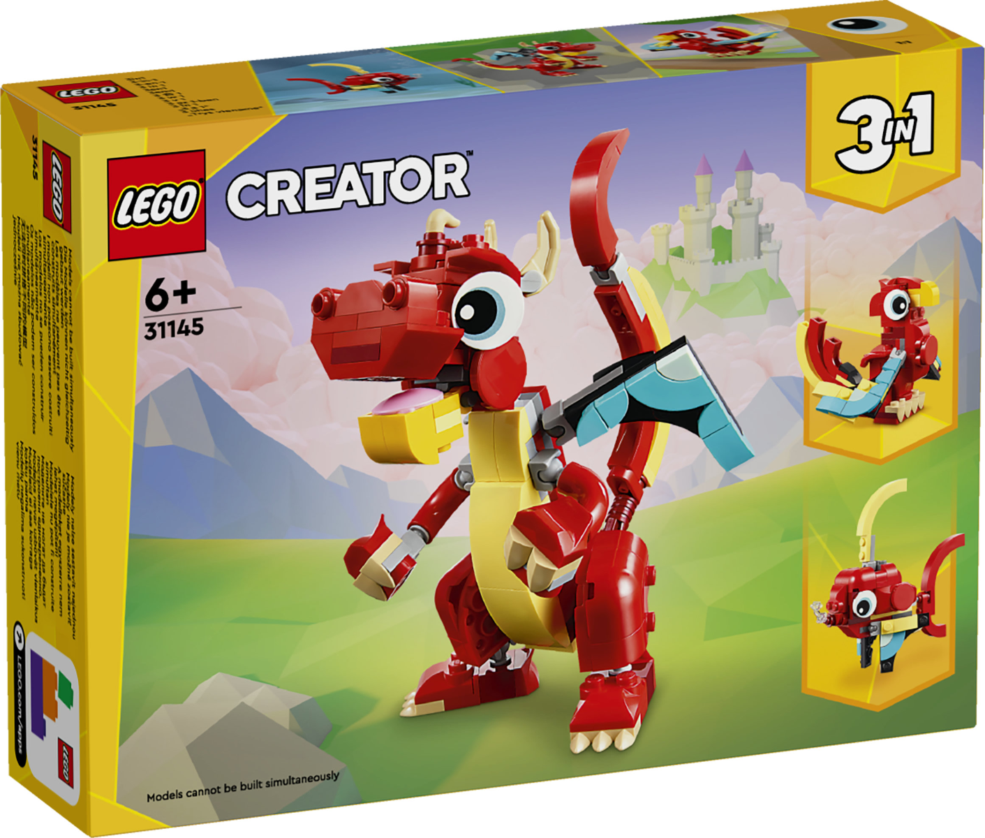 LEGO 31145 Creator 3in1 Red Dragon Set Toy with Animal Figures