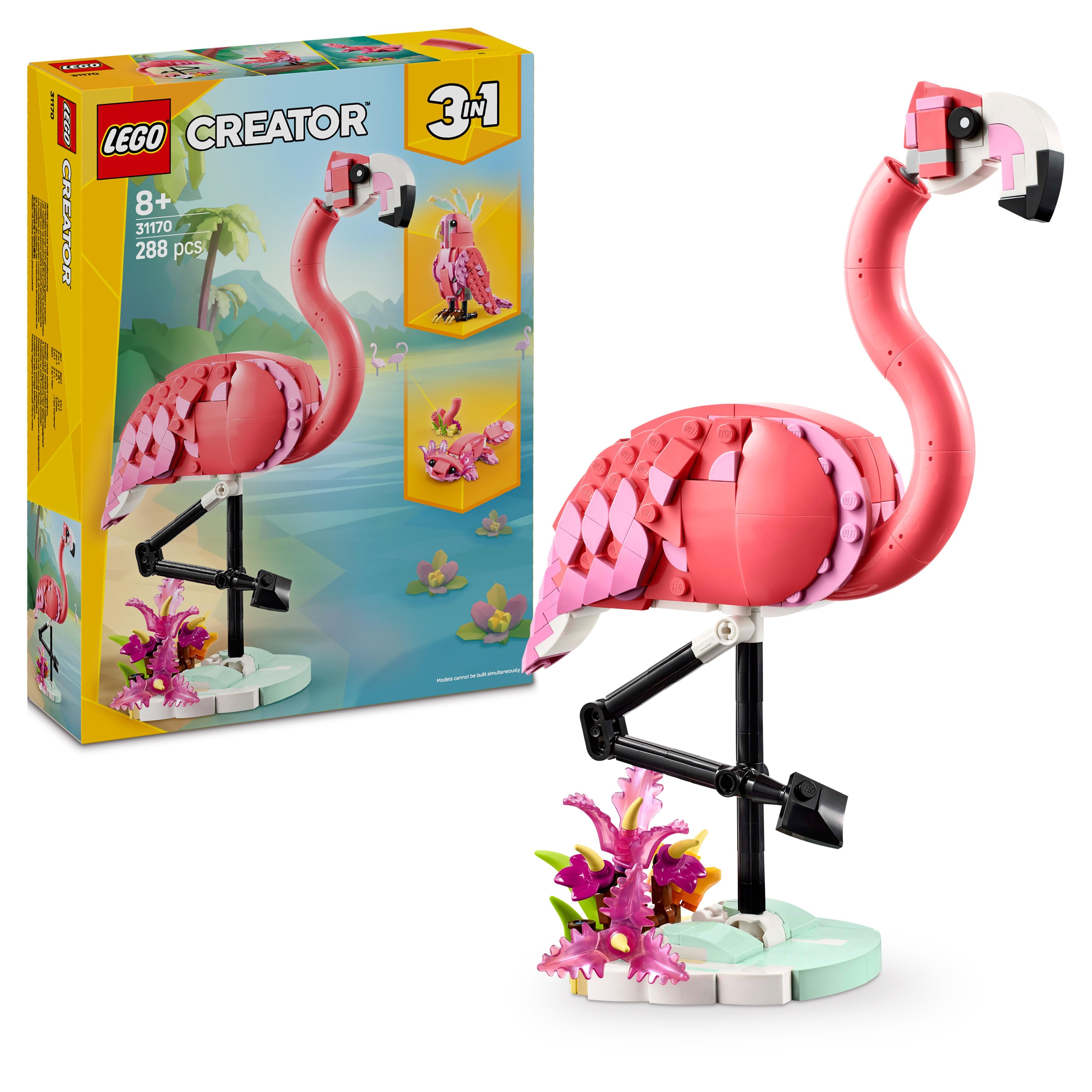 LEGO 31170 Creator 3in1 Wild Animals: Pink Flamingo Animal Toy Set
