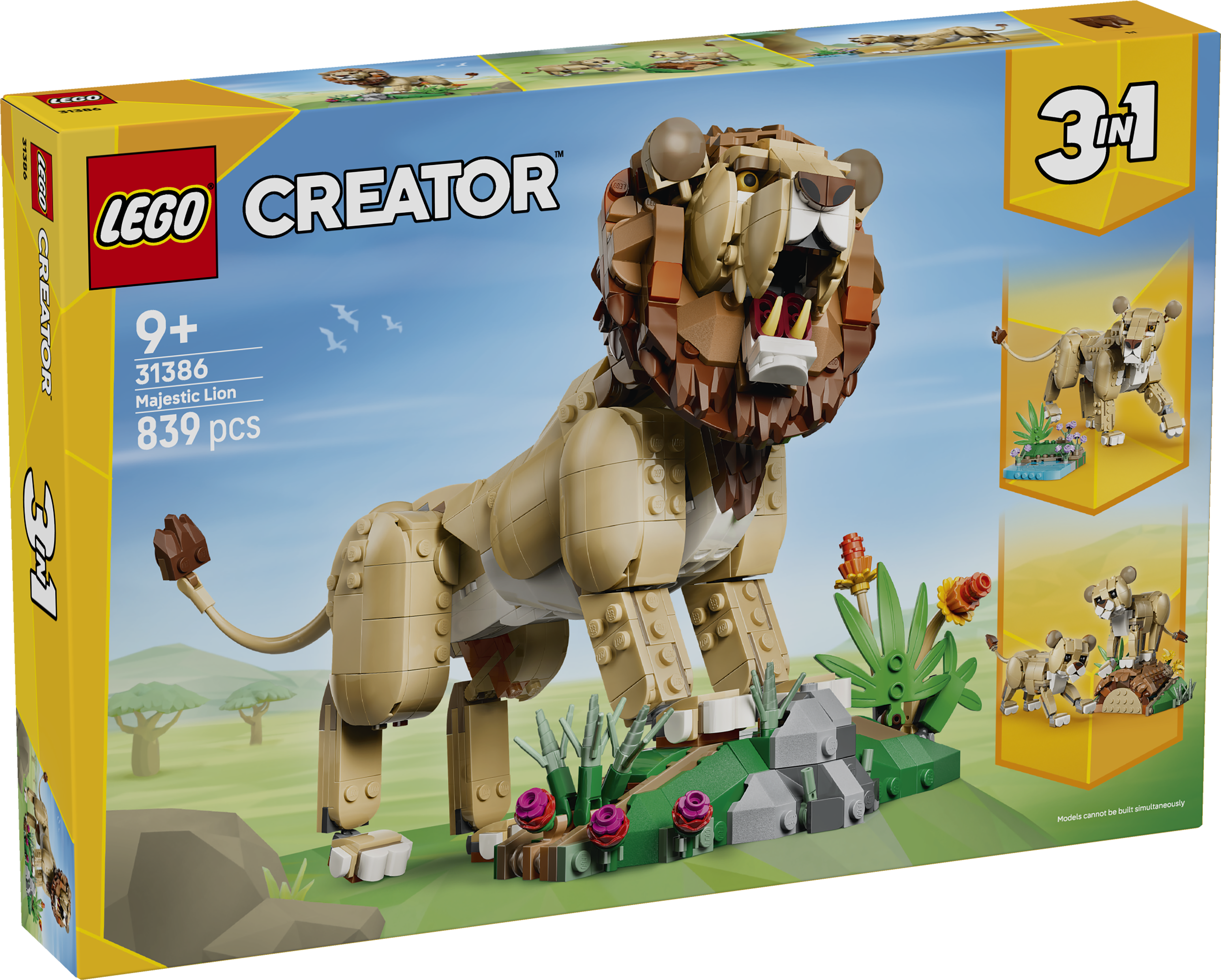 LEGO 31386 Creator 3 in 1 Wild Animals: Majestic Lion Toy