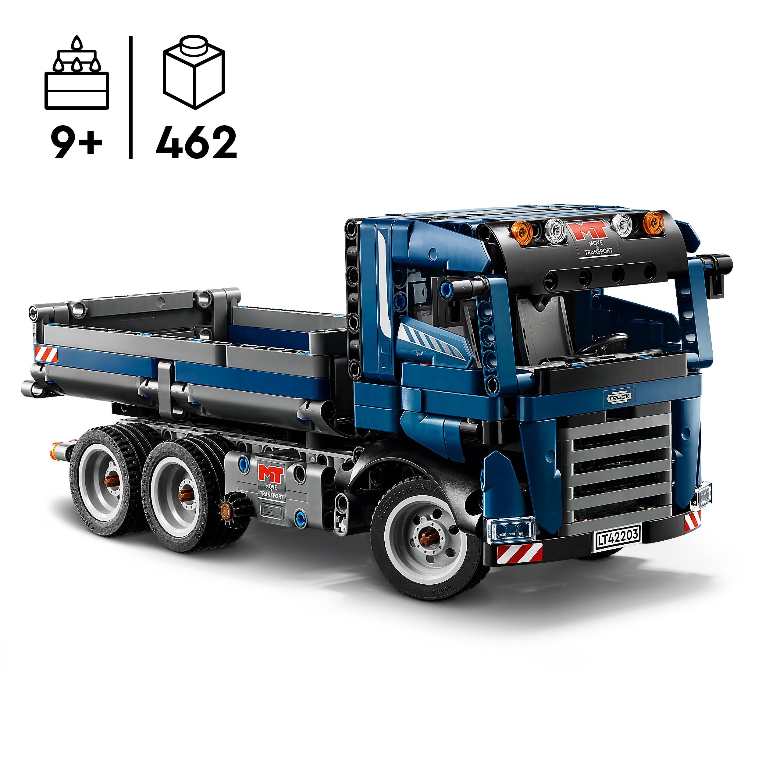 LEGO 42203 Technic Tipping Dump Truck, Vehicle Construction Toy Set