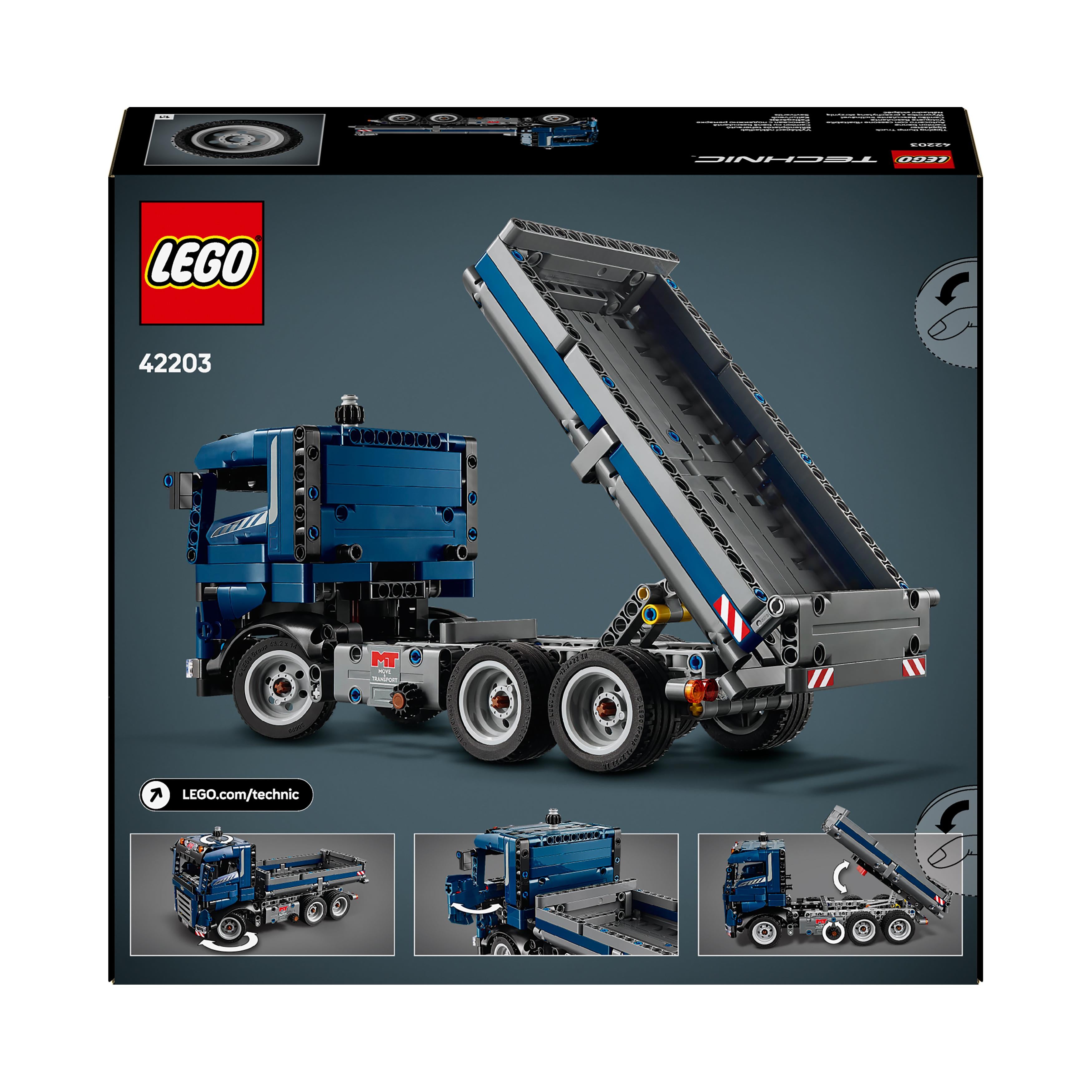 LEGO 42203 Technic Tipping Dump Truck, Vehicle Construction Toy Set
