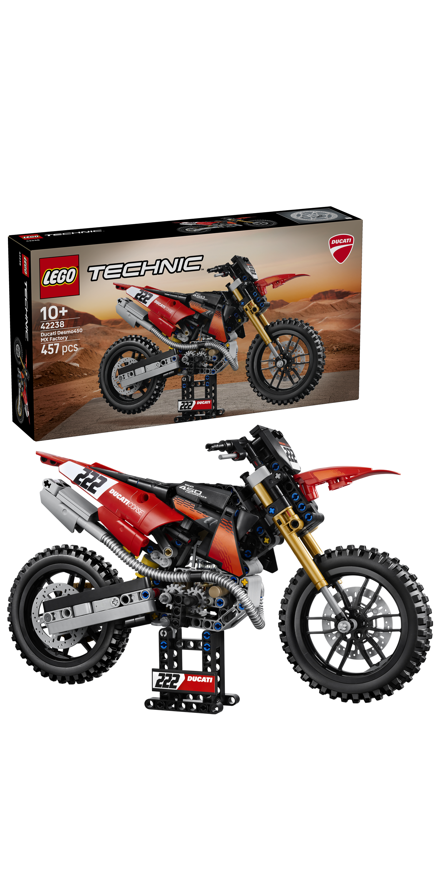 LEGO 42238 Technic Ducati Desmo450 MX Factory Motorcycle
