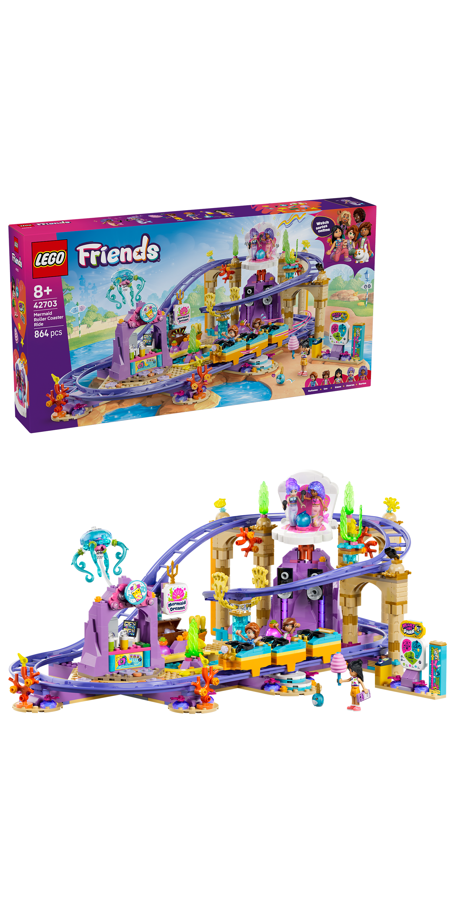 LEGO 42703 Friends Mermaid Roller Coaster Ride Building Toy