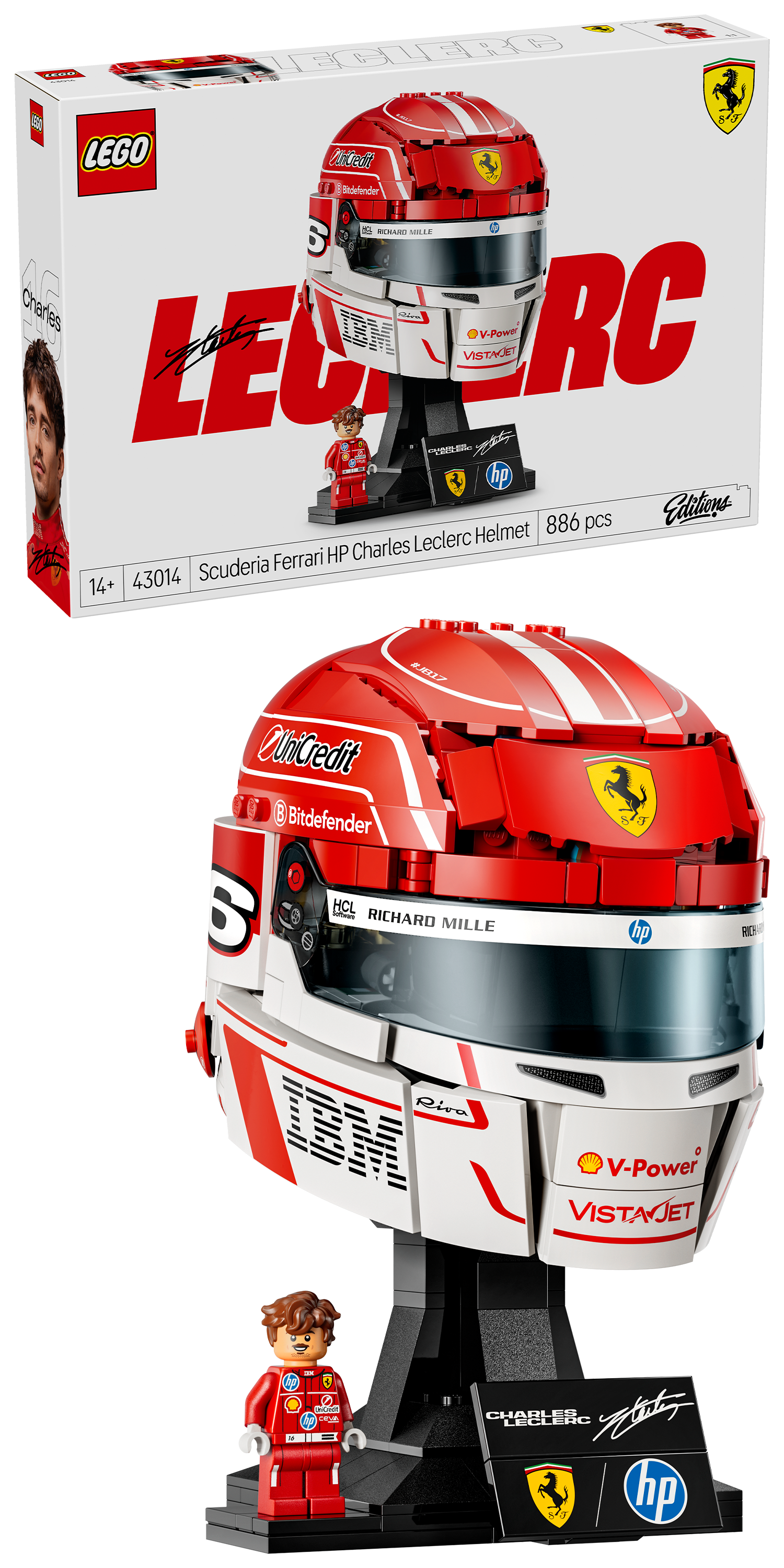 LEGO 43014 Editions Formula 1 Scuderia Ferrari HP Charles Leclerc Helmet