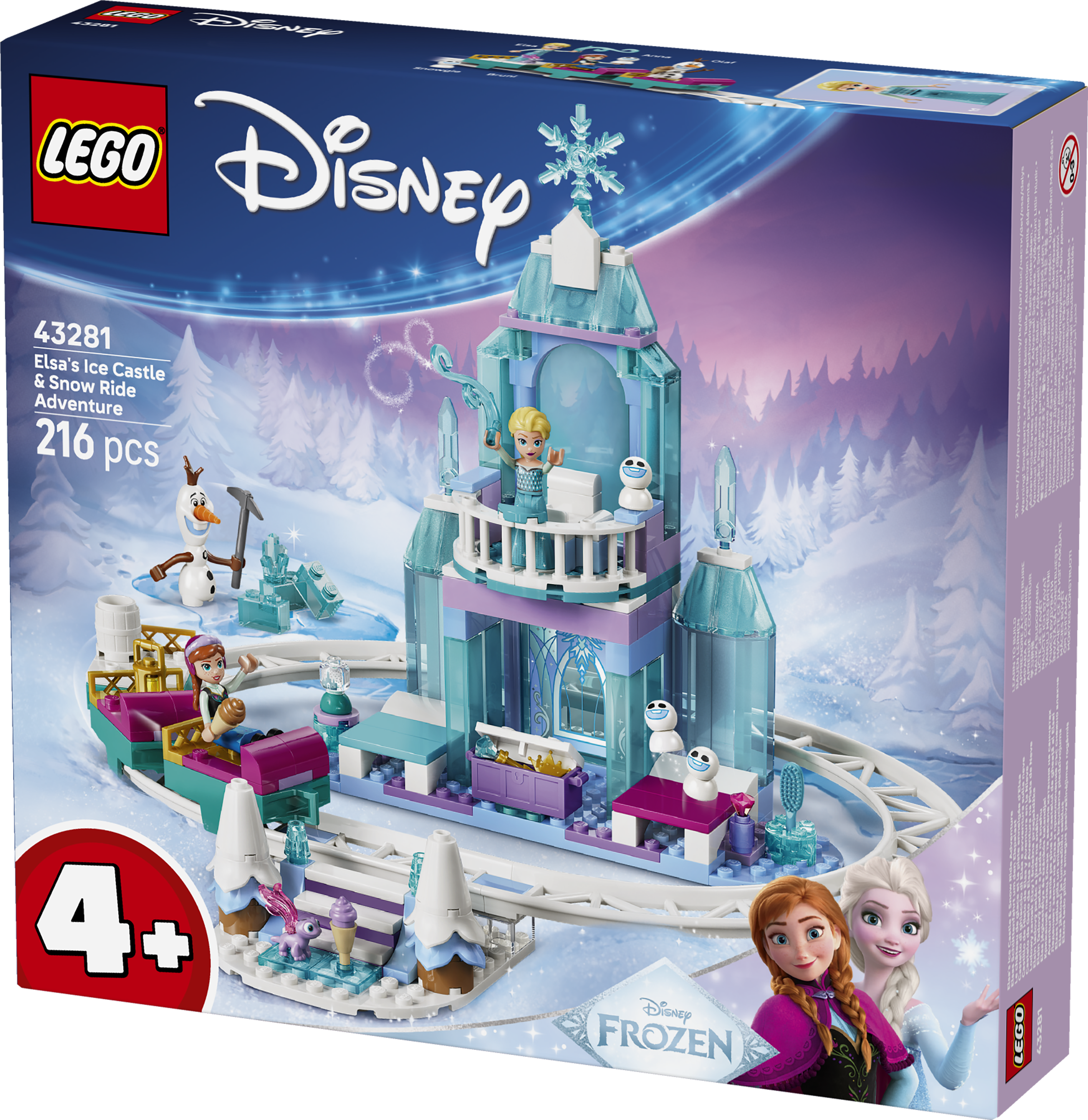 LEGO 43281 Disney Princess Elsa's Ice Castle & Snow Ride Adventure