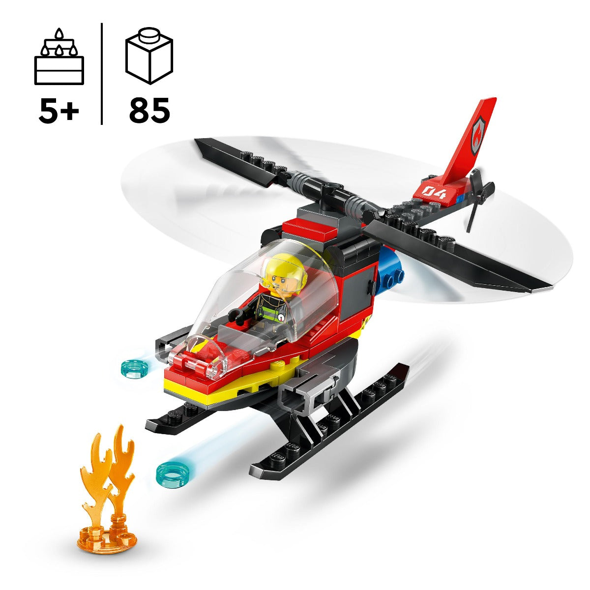 LEGO 60411 City Fire Rescue Helicopter Toy Vehicle Set