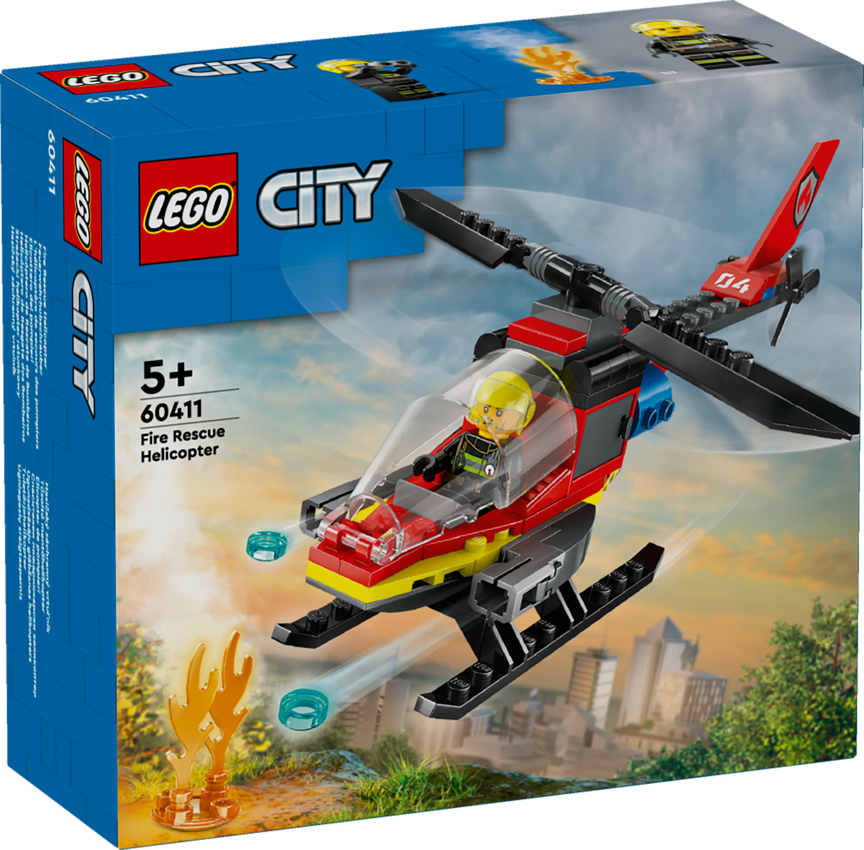LEGO 60411 City Fire Rescue Helicopter Toy Vehicle Set