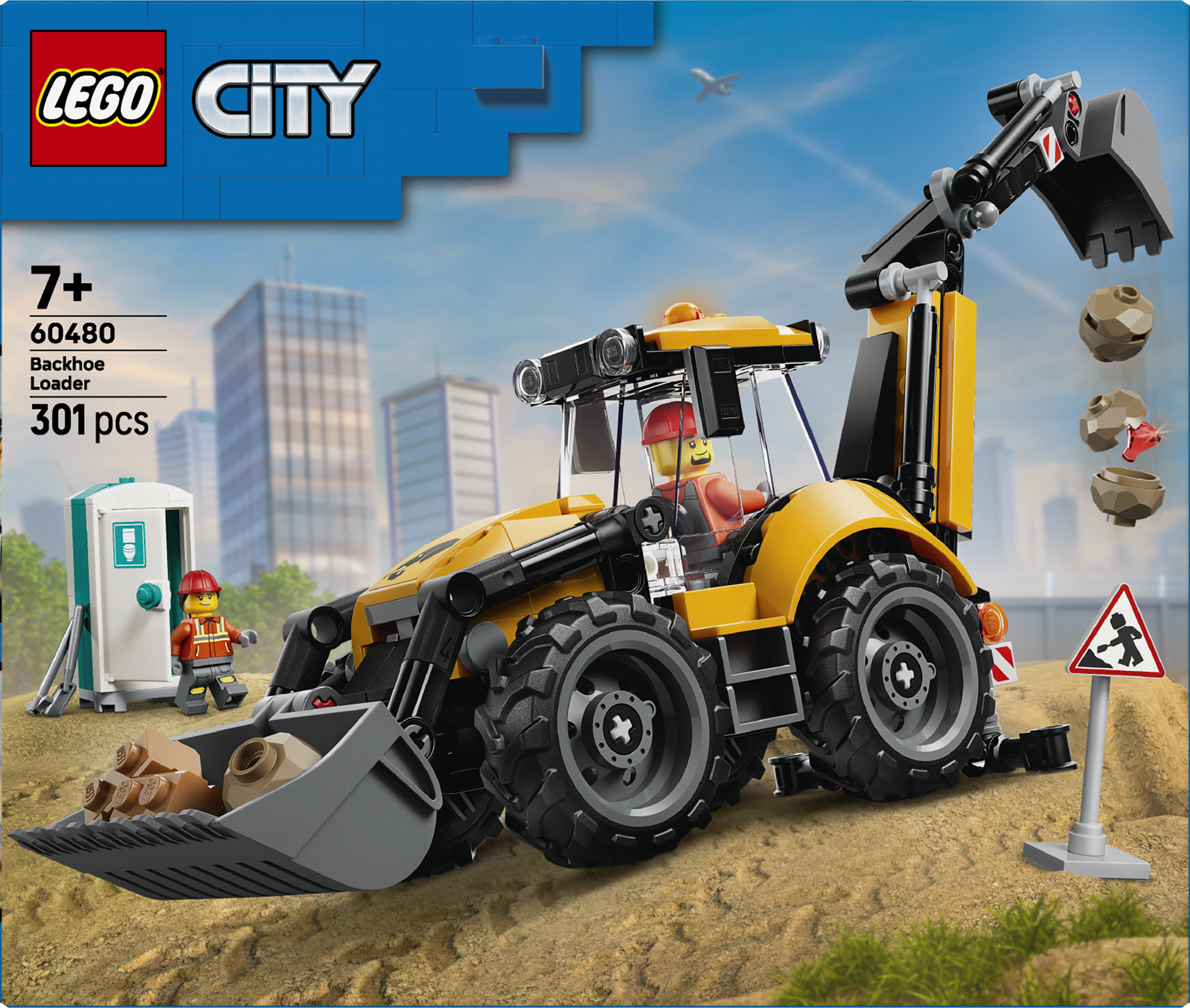 LEGO 60480 City Yellow Backhoe Loader - Construction Toy