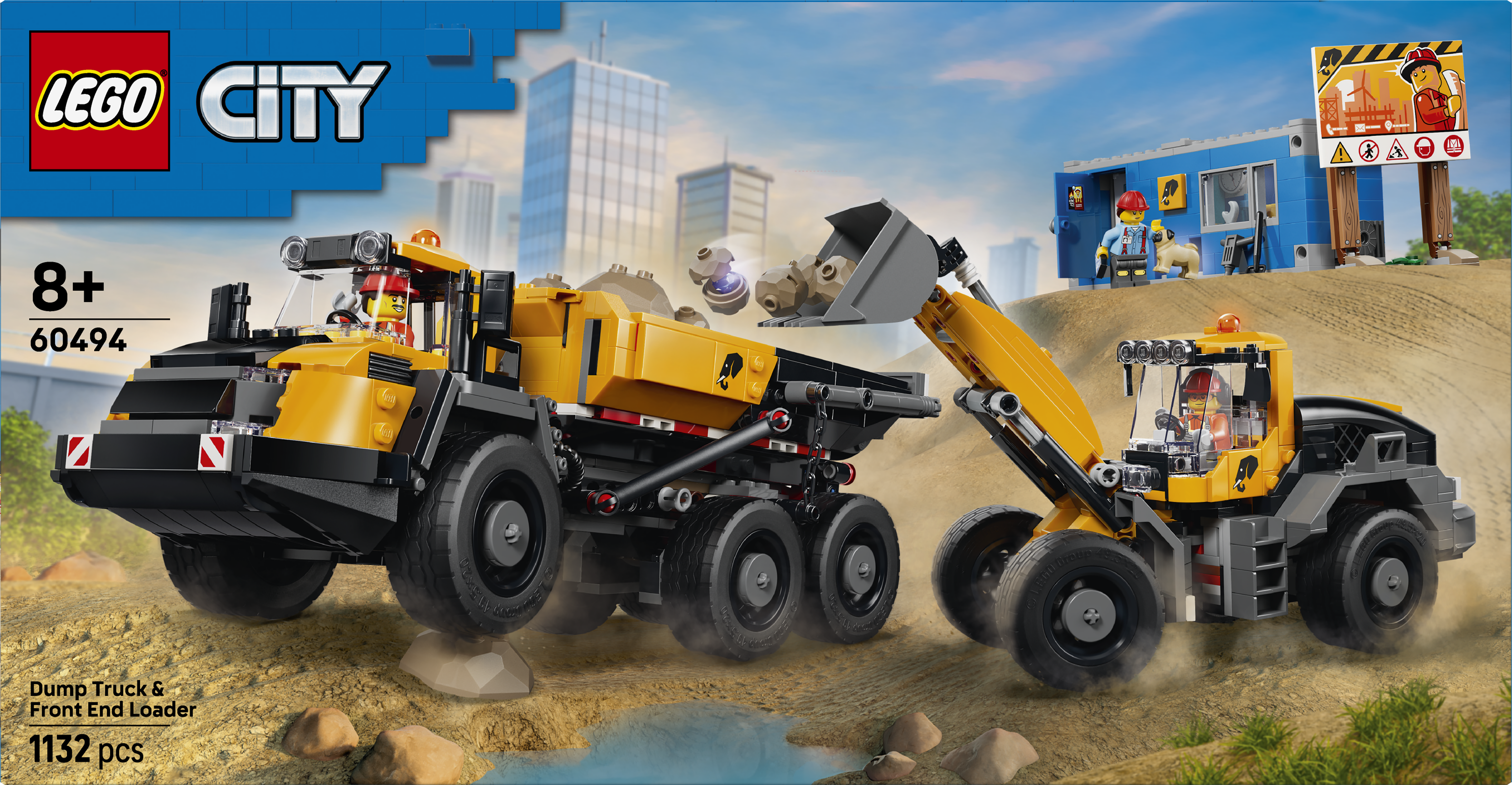 LEGO 60494 City Dump Truck & Front End Loader - Construction Toy