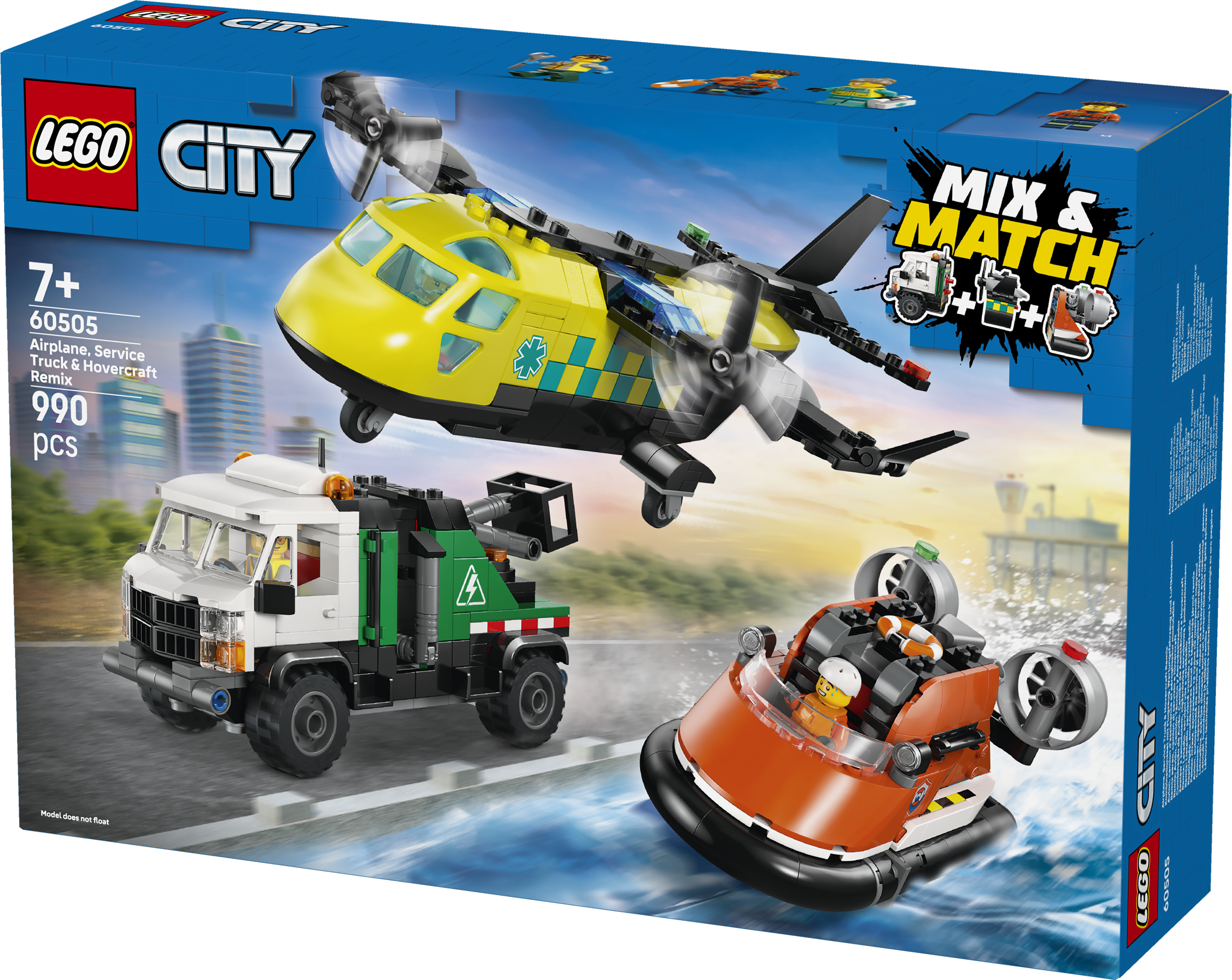 LEGO 60505 City Airplane, Service Truck & Hovercraft Remix