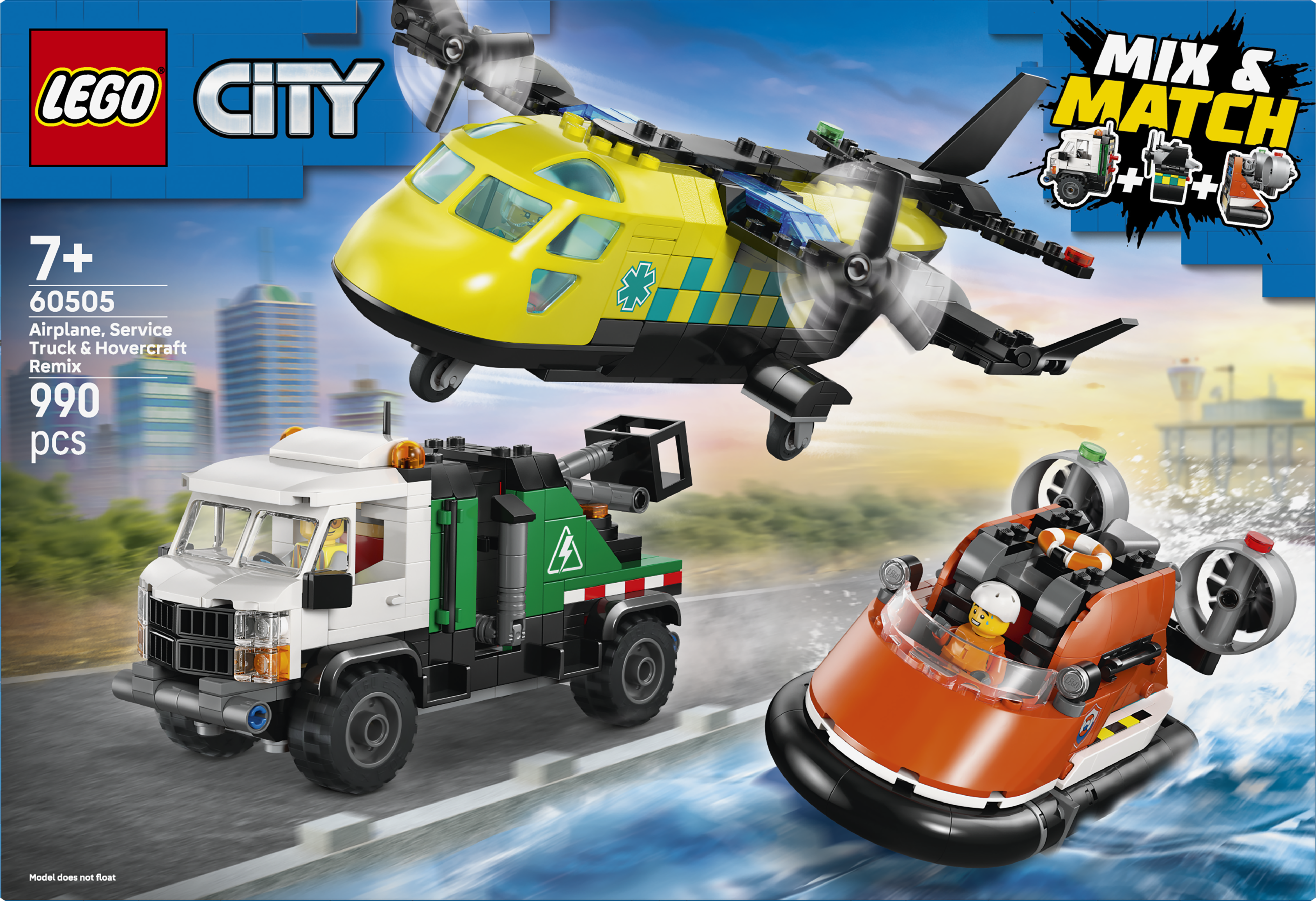 LEGO 60505 City Airplane, Service Truck & Hovercraft Remix