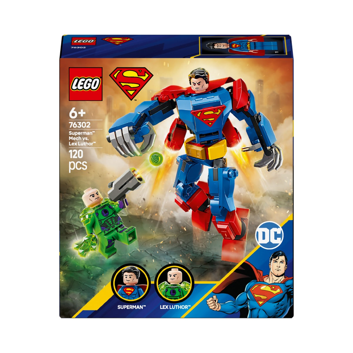 LEGO 76302 DC Superman Mech vs. Lex Luthor Super Hero Toy Figure Set