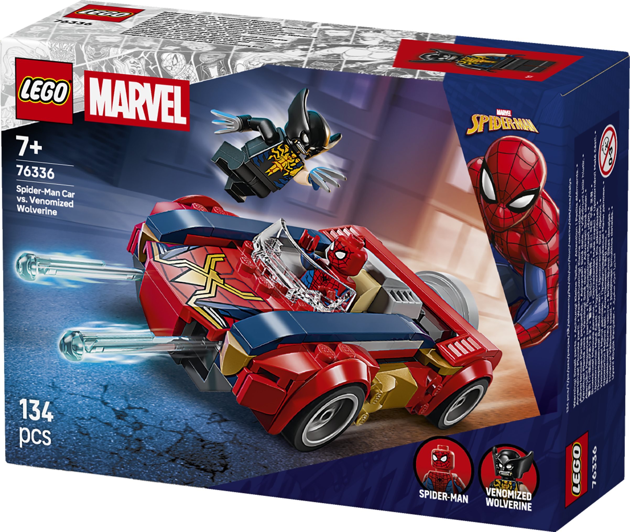 LEGO 76336 Super Heroes SpiderMan Car vs. Venomized Wolverine