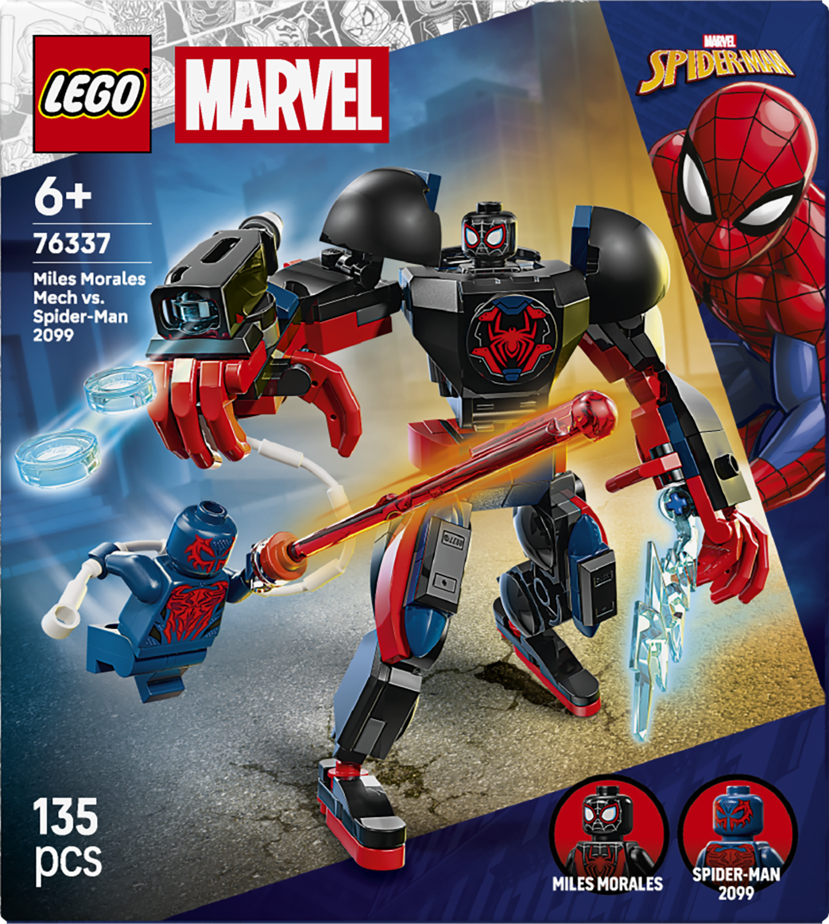 LEGO 76337 Super Heroes Miles Morales Mech vs. SpiderMan 2099