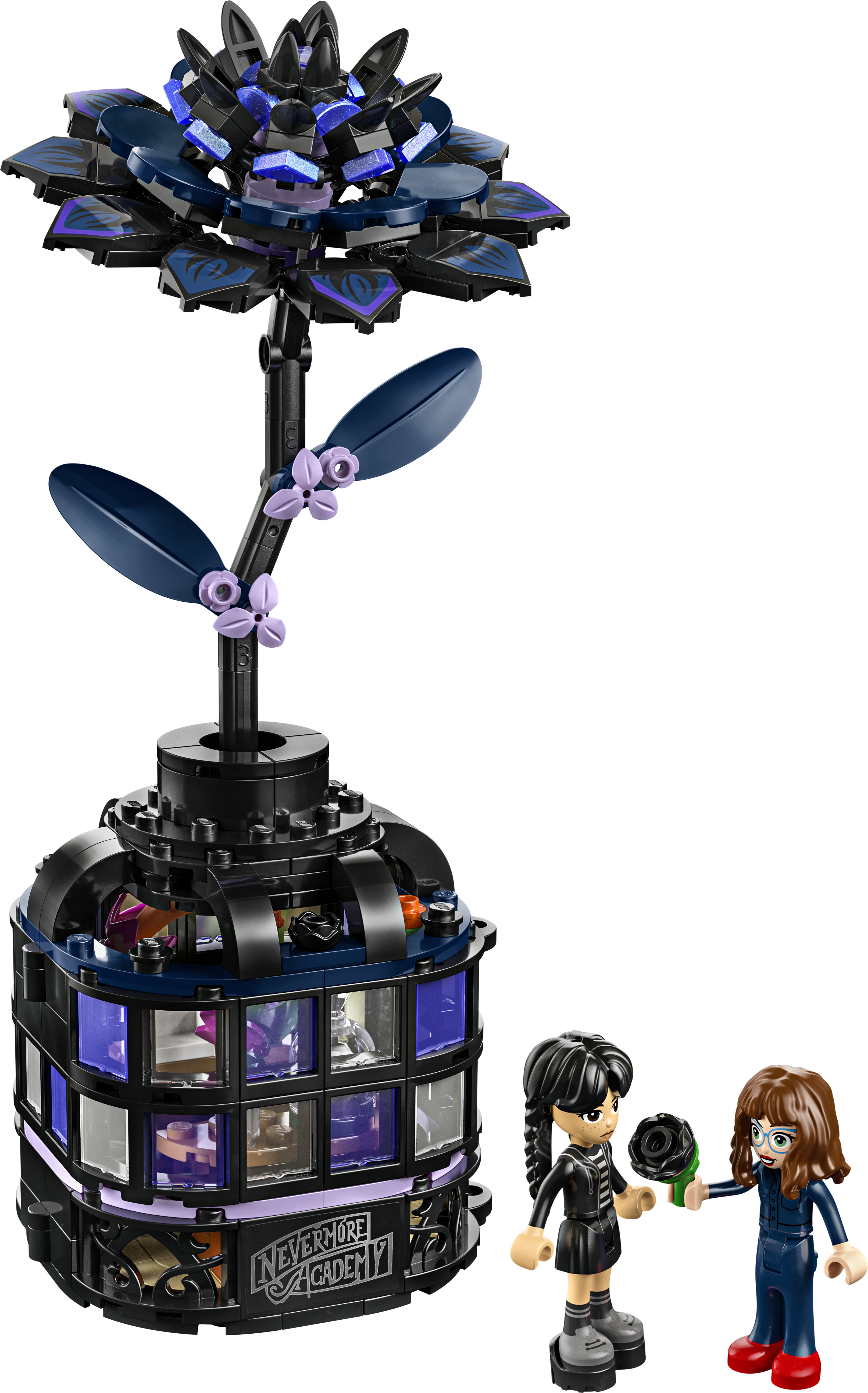LEGO 76784 Wednesday Black Dahlia Flower Halloween Gift, Faux Plant Room Decor