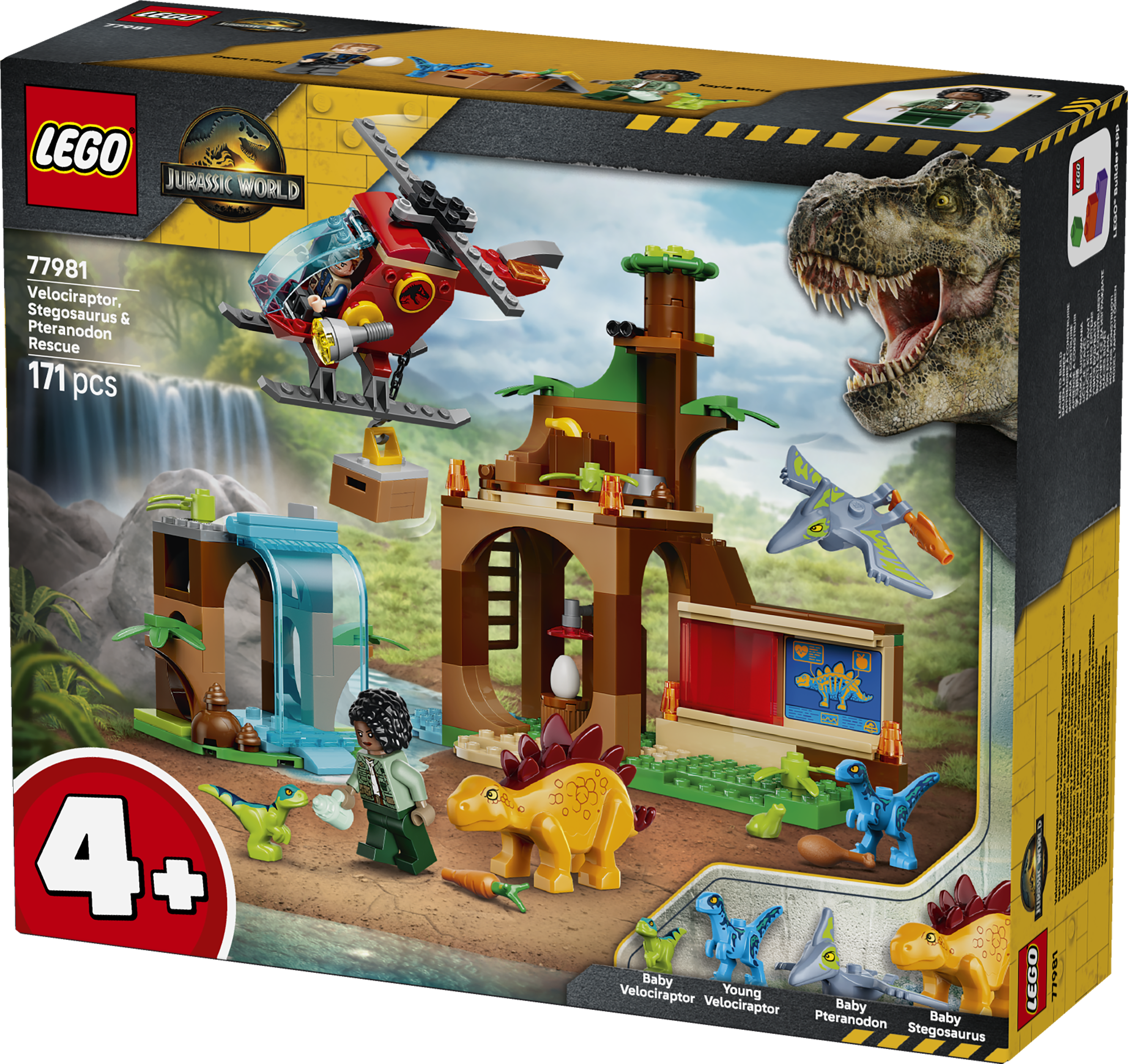 LEGO 77981 Jurassic World Velociraptor, Stegosaurus & Pteranodon Rescue
