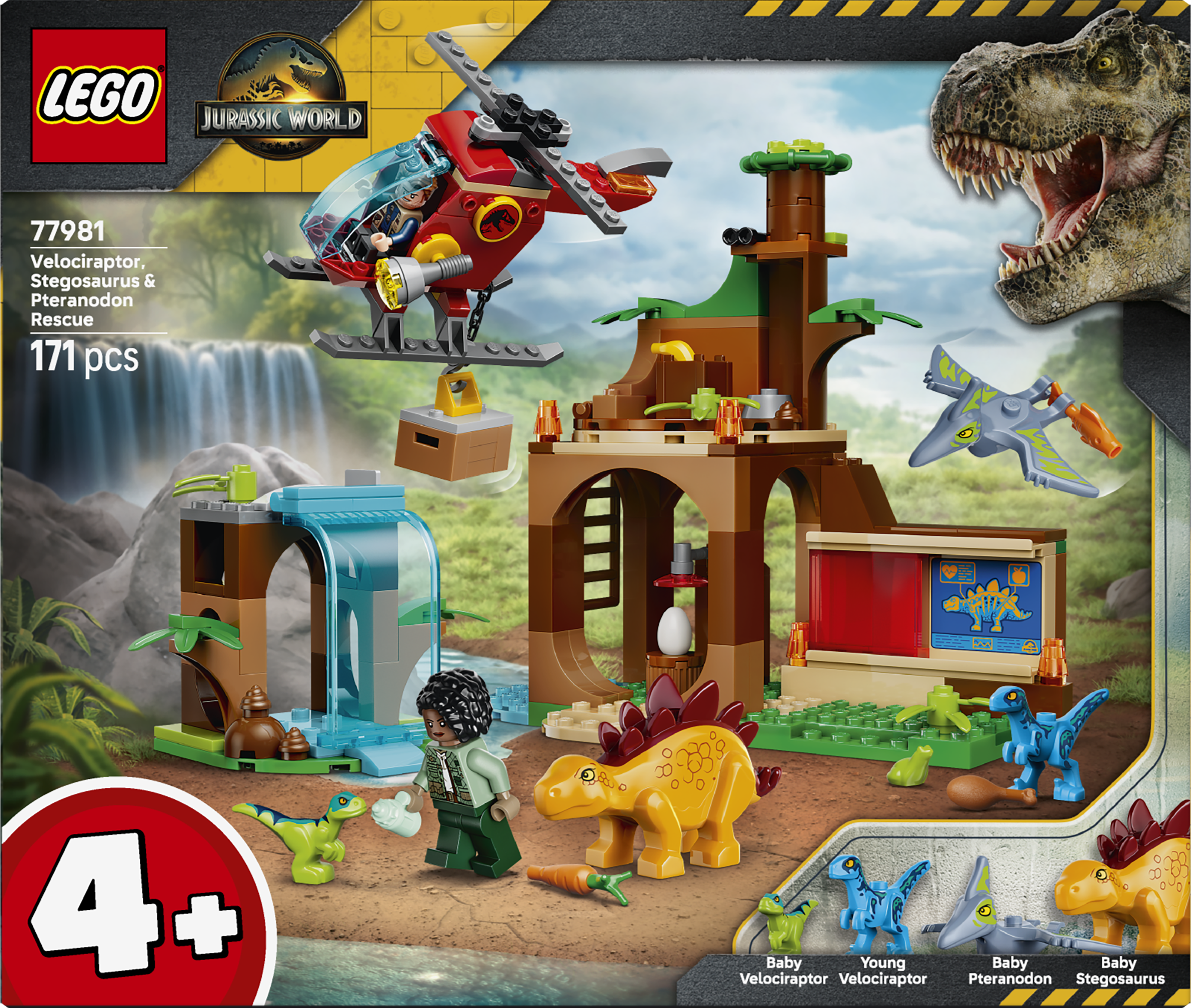 LEGO 77981 Jurassic World Velociraptor, Stegosaurus & Pteranodon Rescue