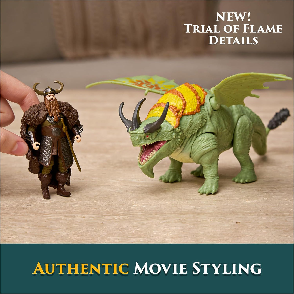 Dreamworks Dragons Rumblehorn & Stoick Action Figures Viking Rider Duo