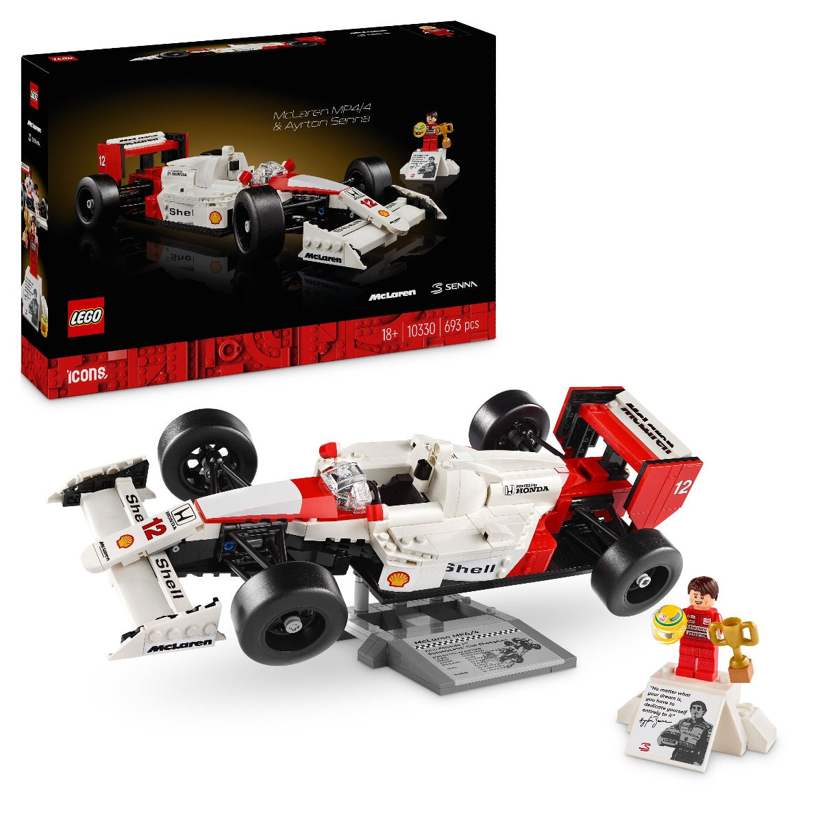 LEGO 10330 Icons McLaren MP4/4 & Ayrton Senna Car Set for Adults