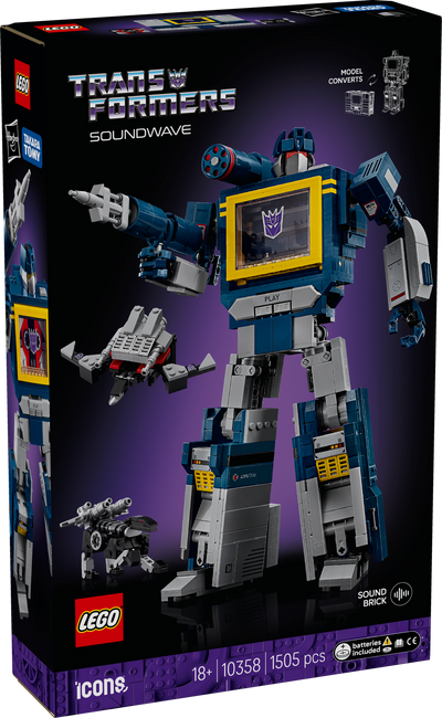 LEGO 10358 Icons Transformers: Soundwave Model Kit Building Set for Adults