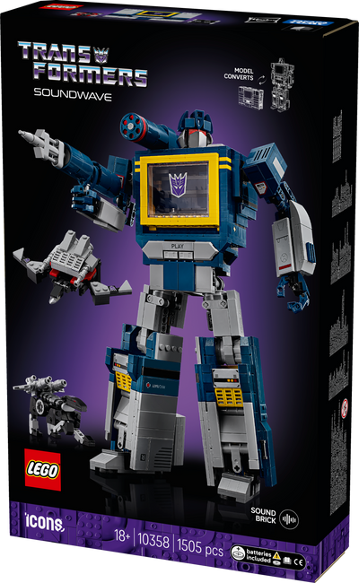 LEGO 10358 Icons Transformers: Soundwave Model Kit Building Set for Adults