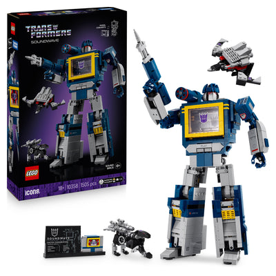 LEGO 10358 Icons Transformers: Soundwave Model Kit Building Set for Adults