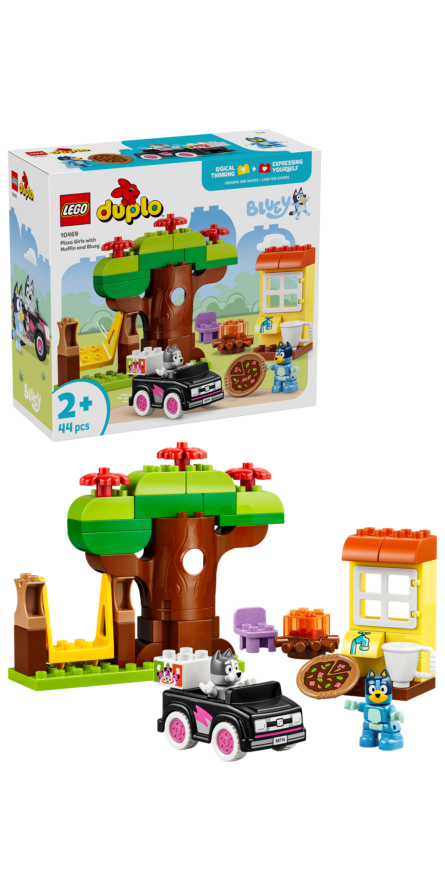 LEGO 10469 DUPLO Bluey Pizza Girls with Muffin and Bluey