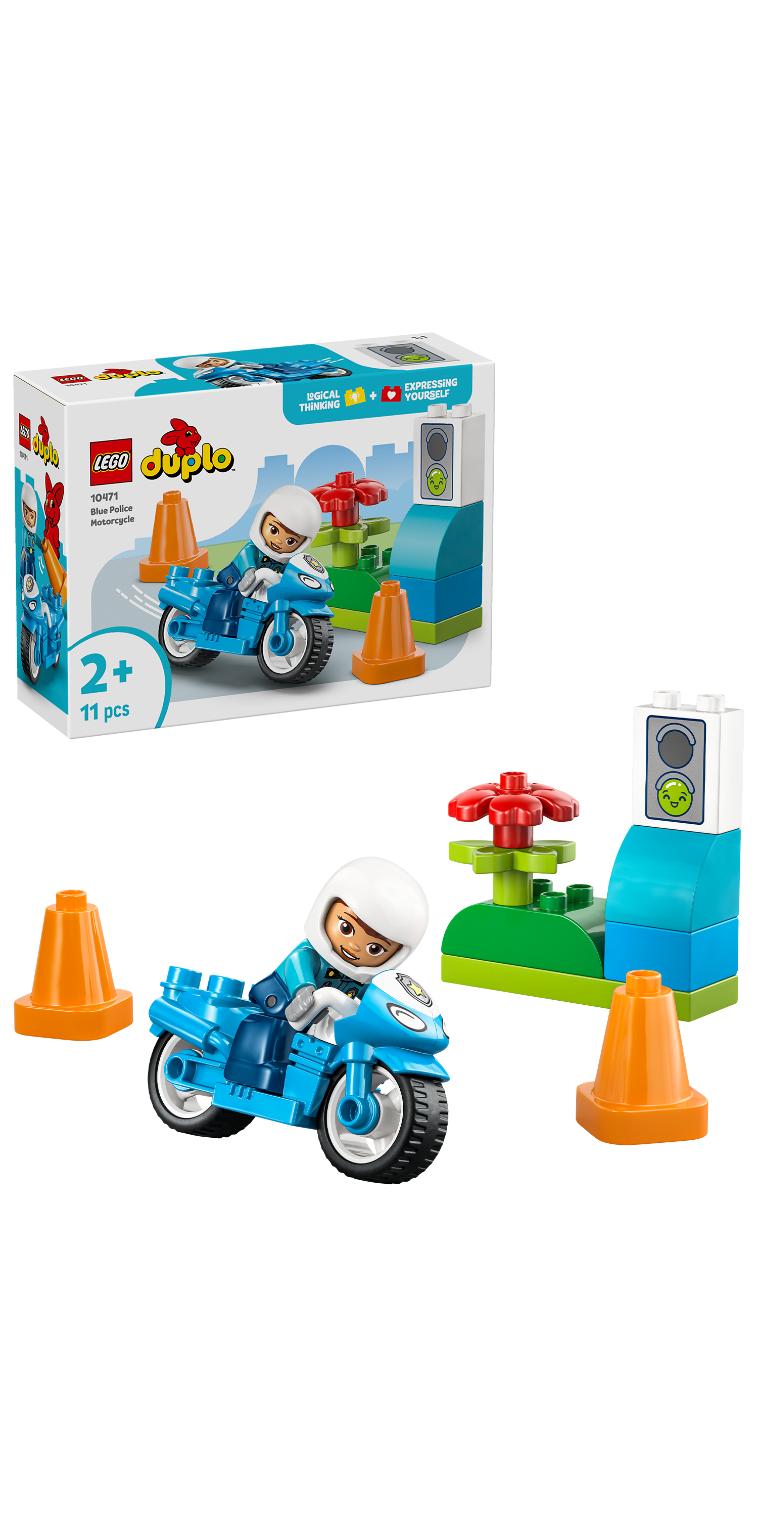 LEGO 10471 DUPLO Town Blue Police Motorcycle