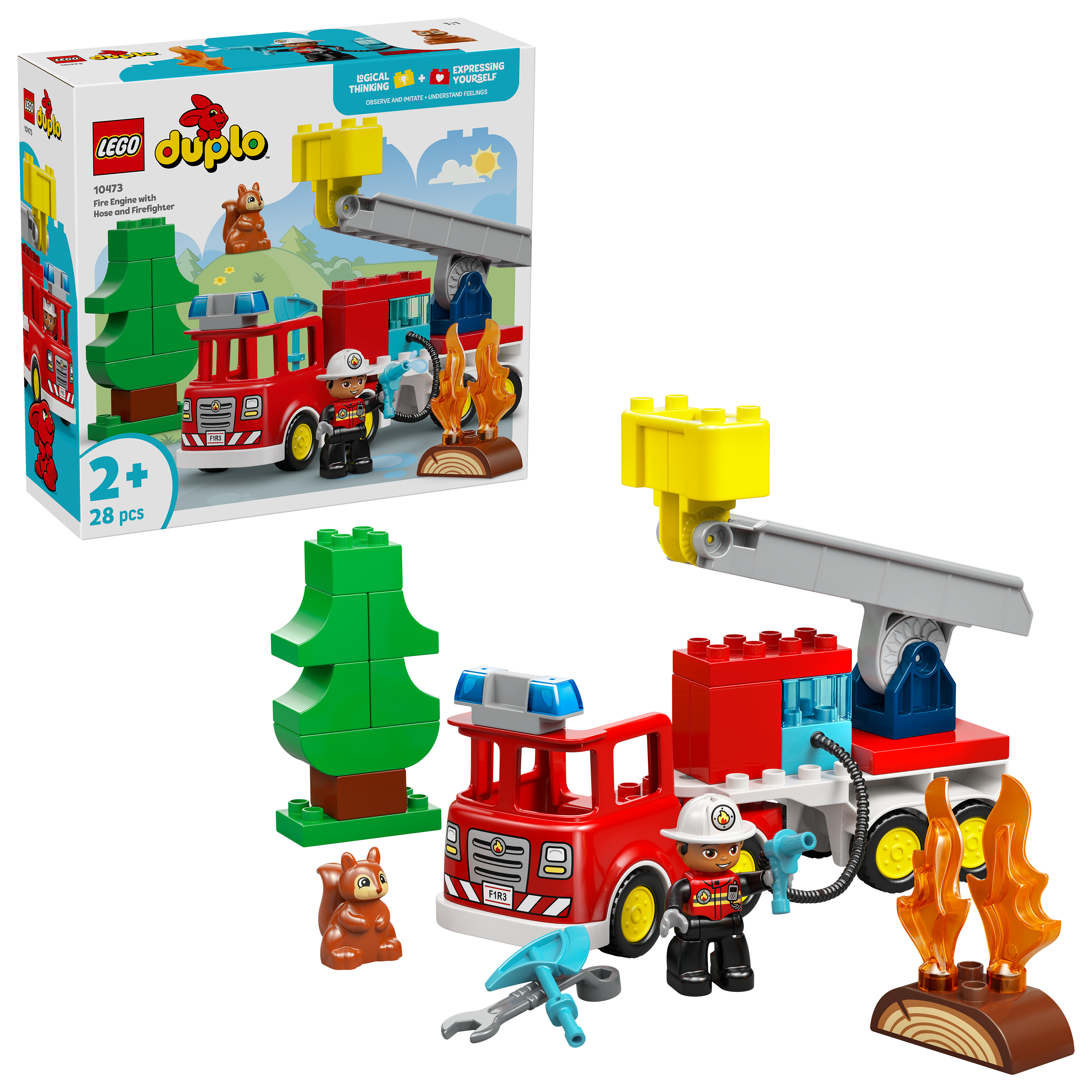 LEGO 10473 DUPLO Town Fire Engine with Hose and Firefighter