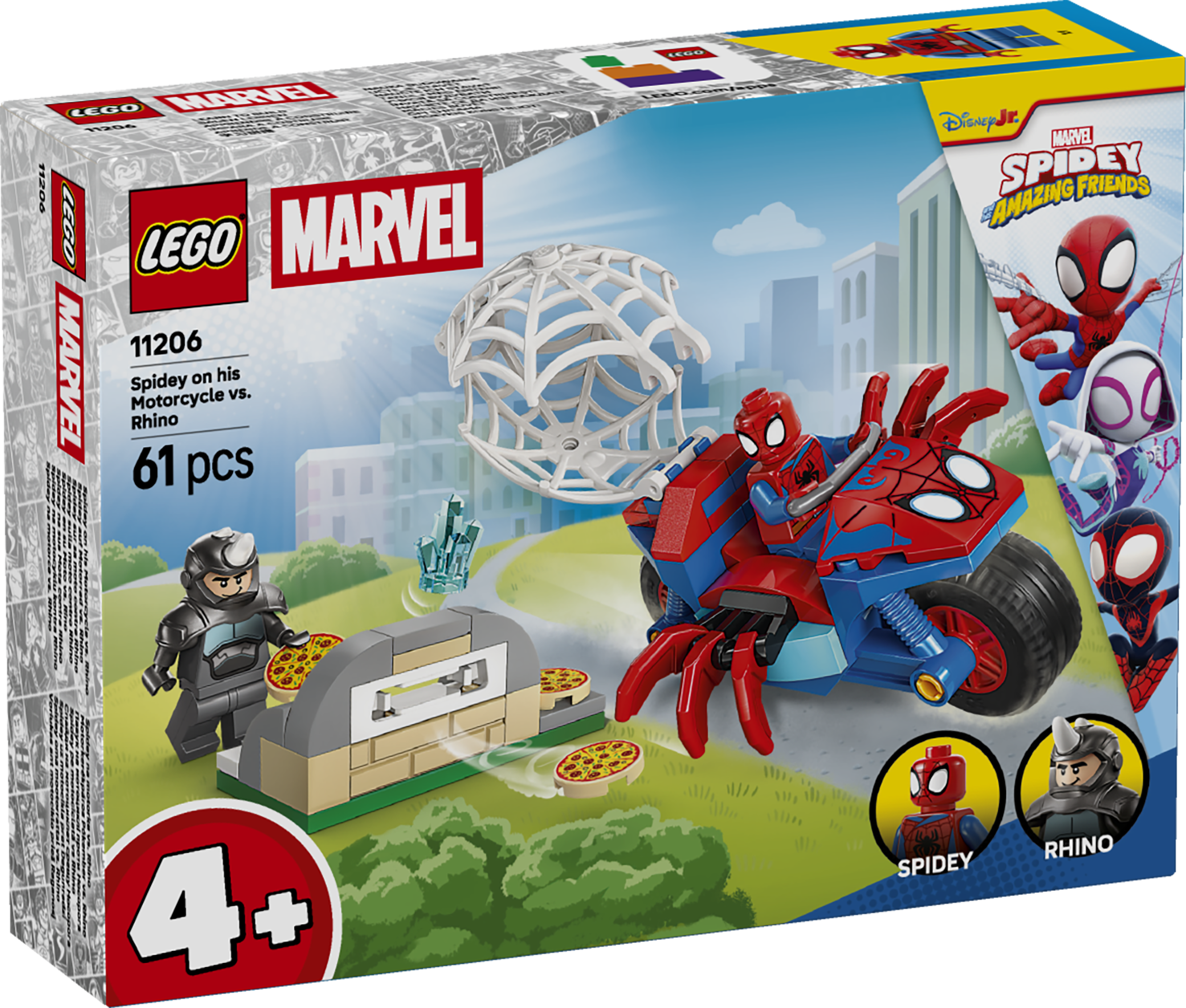 LEGO 11206 Marvel Spidey And His Amazing Friends Spidey on his Motorcycle vs. Rhino