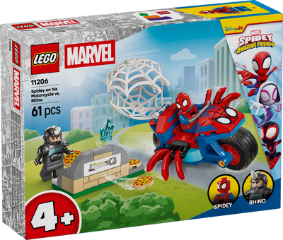 LEGO 11206 Marvel Spidey And His Amazing Friends Spidey on his Motorcycle vs. Rhino