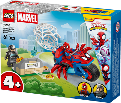 LEGO 11206 Marvel Spidey And His Amazing Friends Spidey on his Motorcycle vs. Rhino