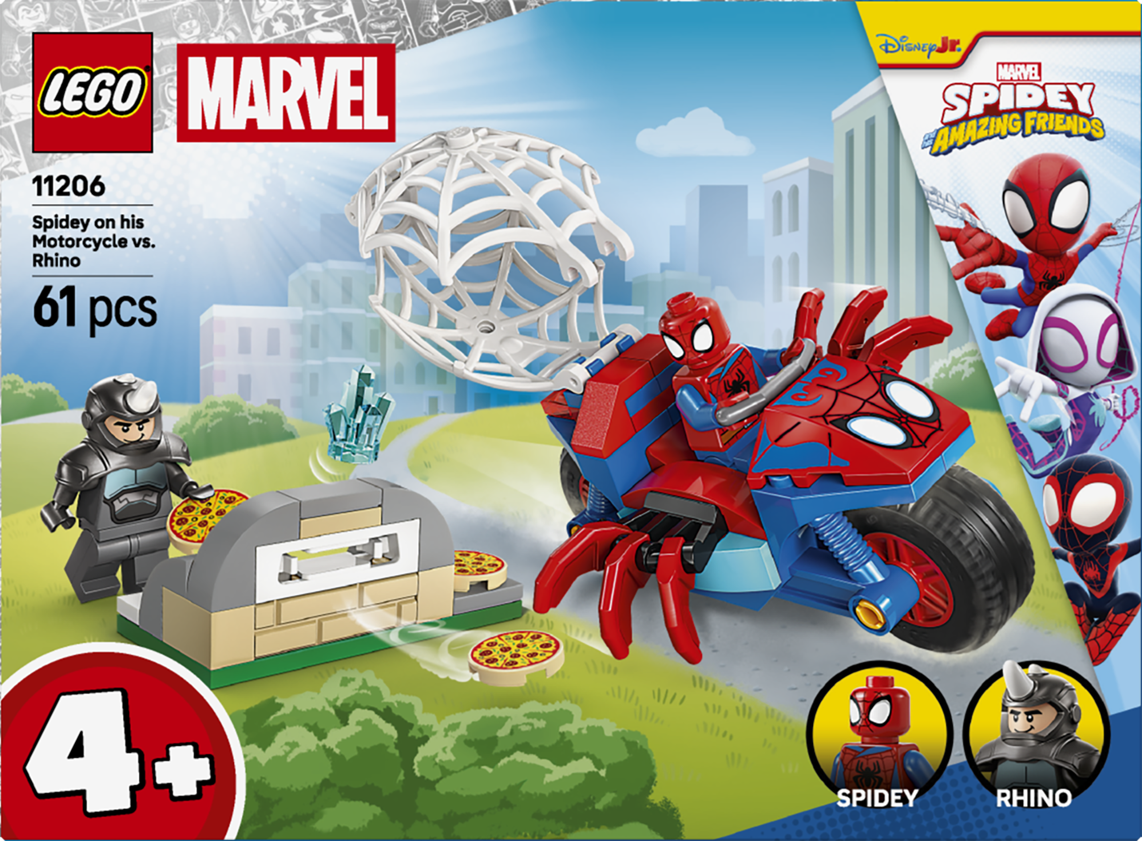 LEGO 11206 Marvel Spidey And His Amazing Friends Spidey on his Motorcycle vs. Rhino