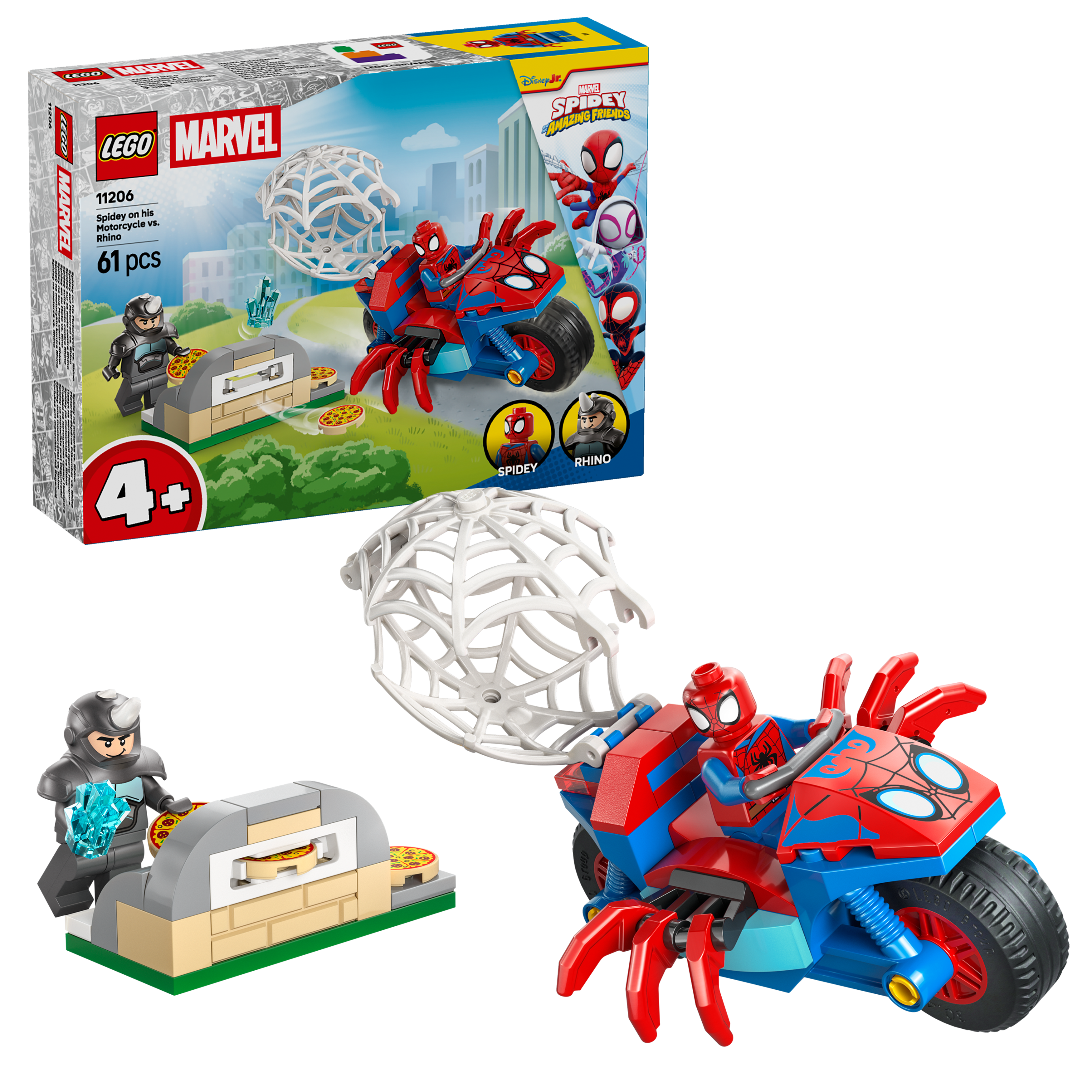 LEGO 11206 Marvel Spidey And His Amazing Friends Spidey on his Motorcycle vs. Rhino