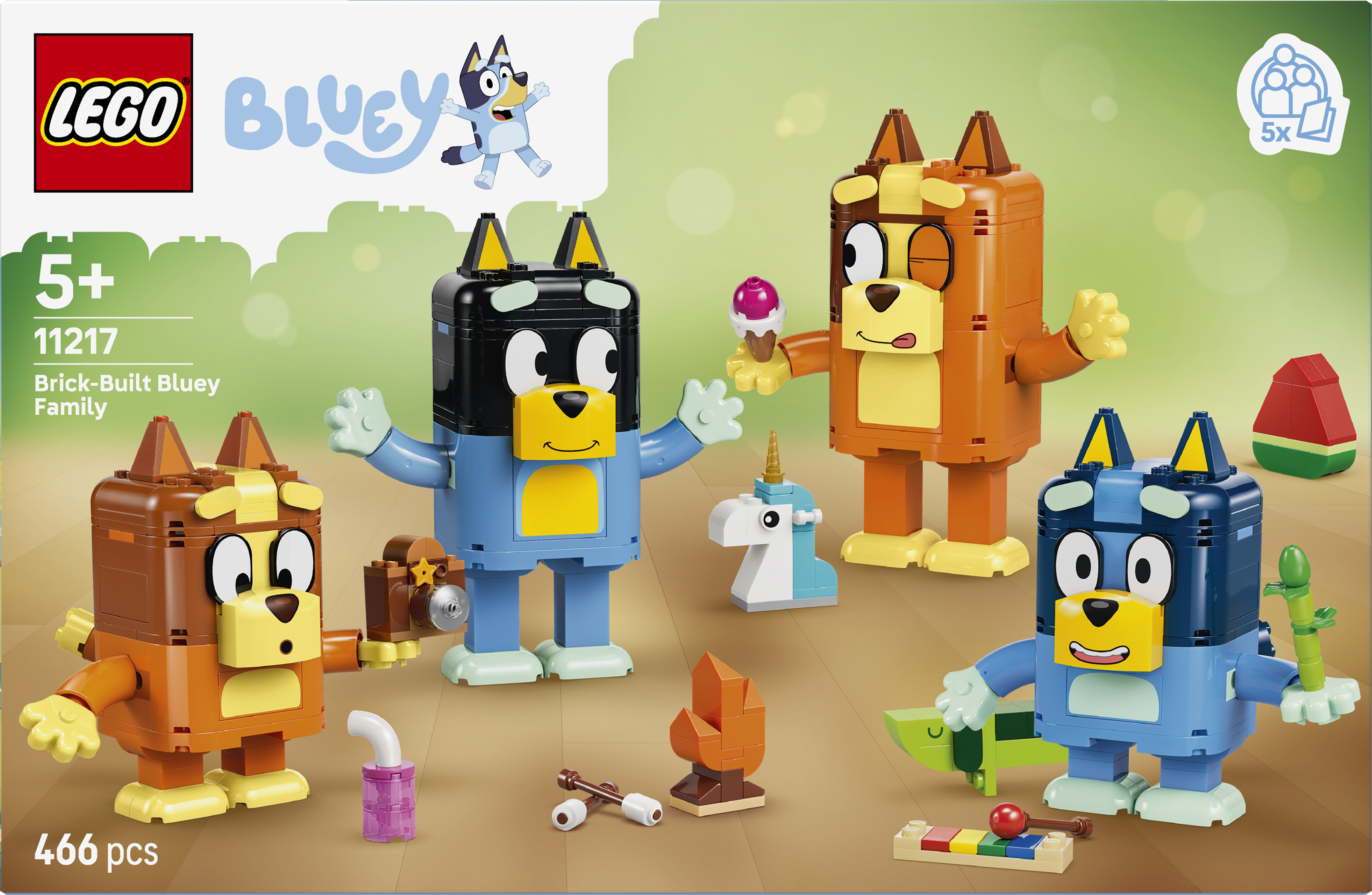 LEGO 11217 Bluey Brick-Built Bluey Family Toy Figures Set