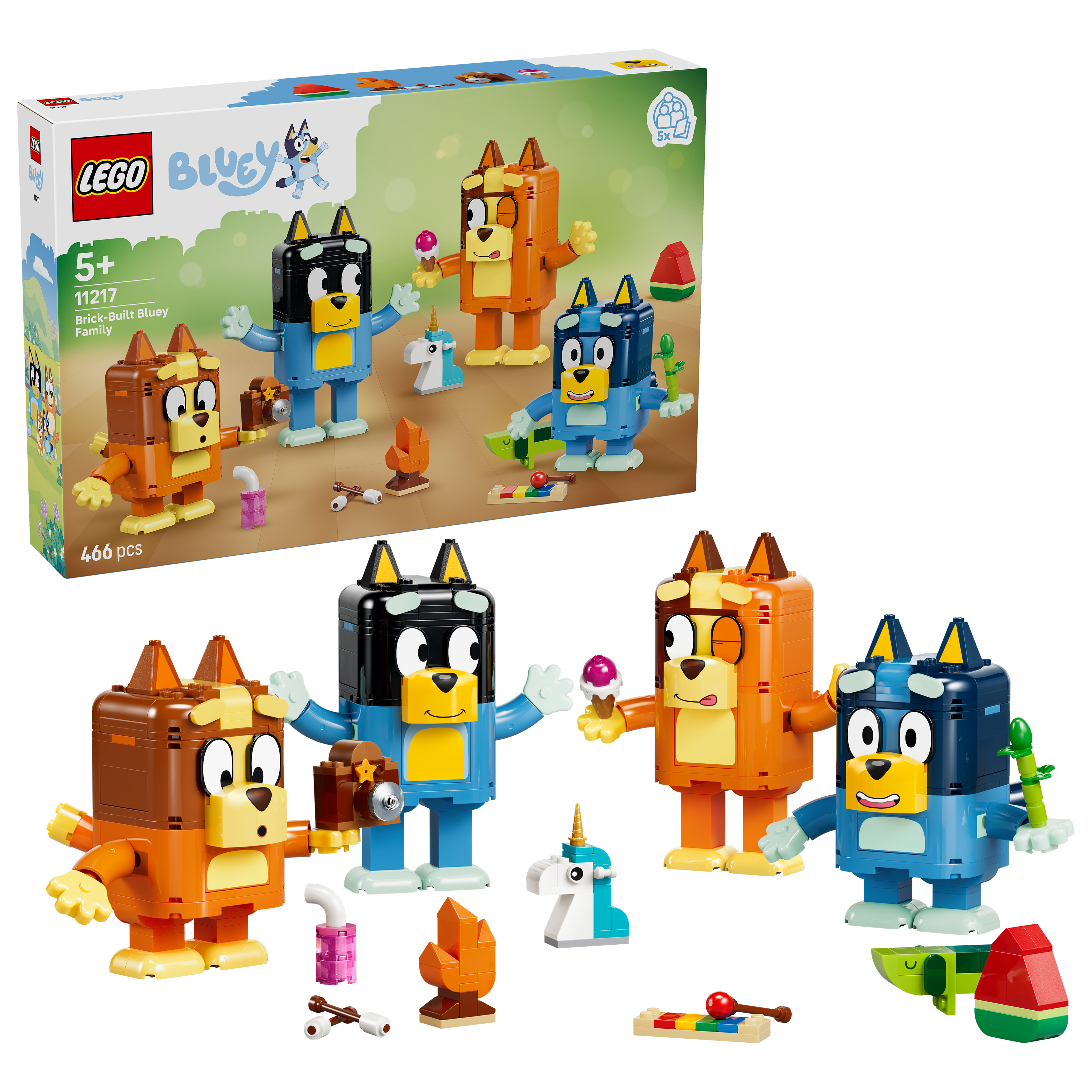 LEGO 11217 Bluey Brick-Built Bluey Family Toy Figures Set