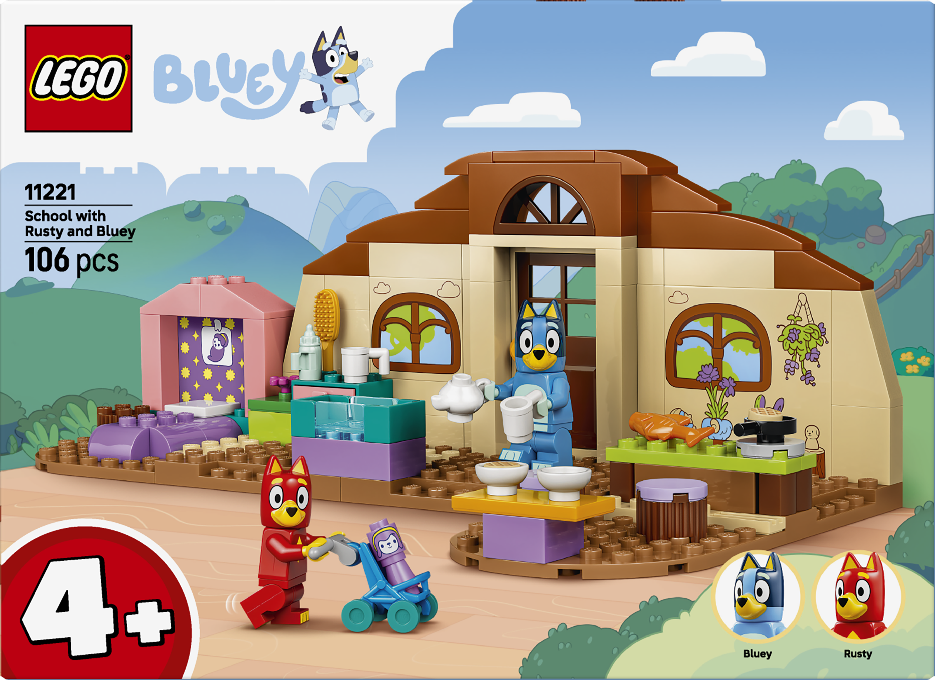 LEGO 11221 Bluey School with Rusty and Bluey Building Toy