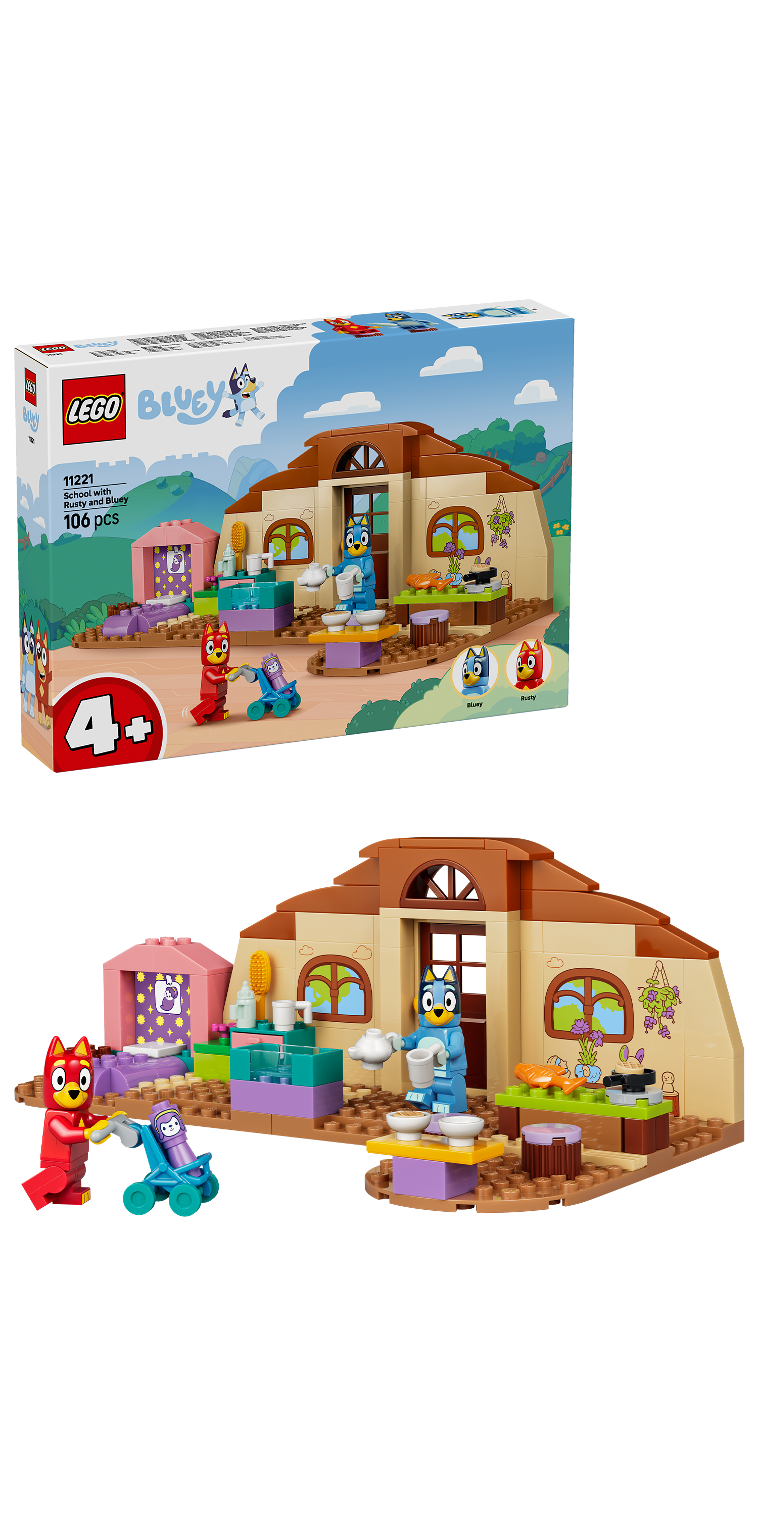 LEGO 11221 Bluey School with Rusty and Bluey Building Toy