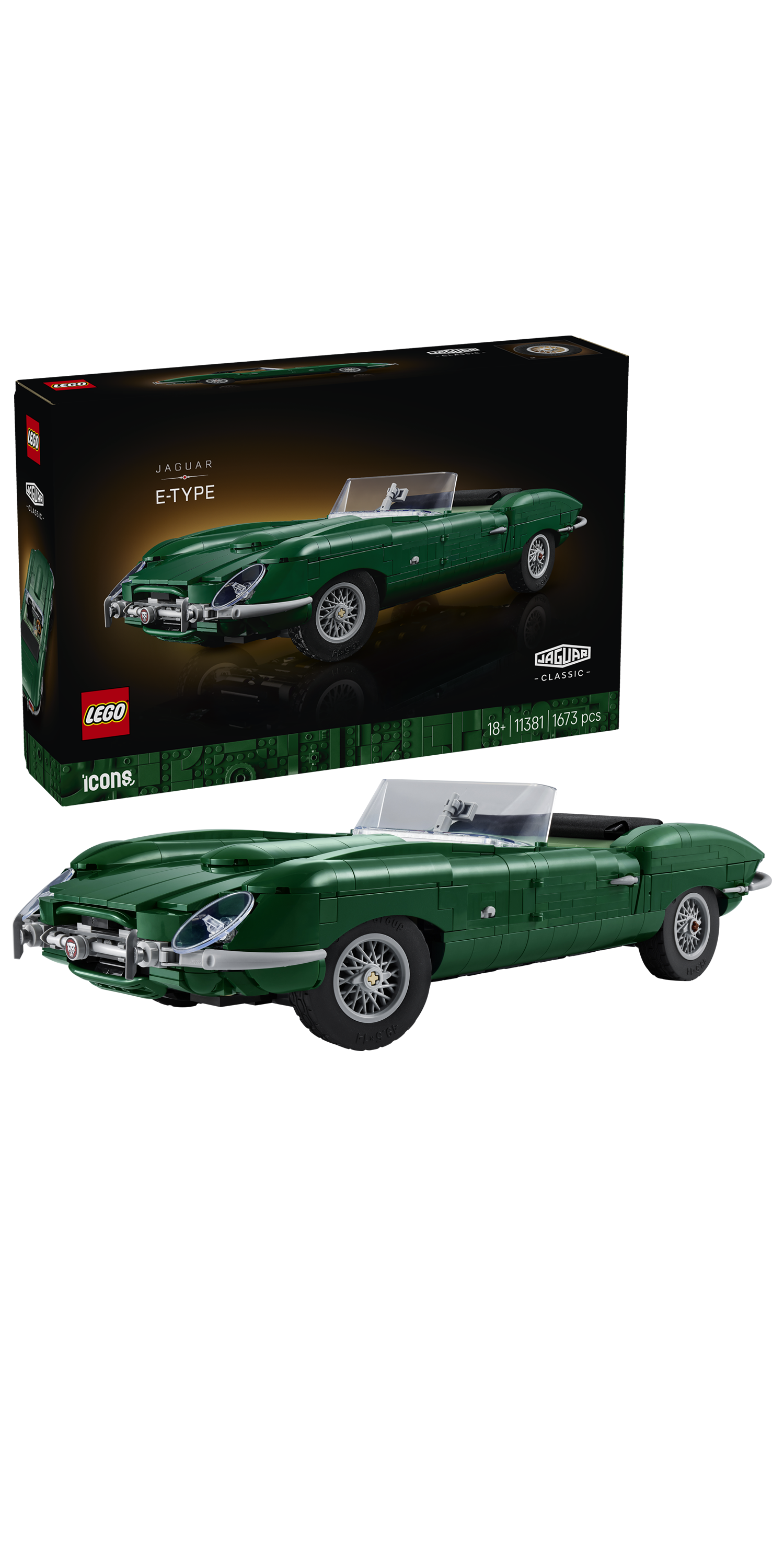 LEGO 11381 Icons Jaguar E-Type - Classic Sports Car Model