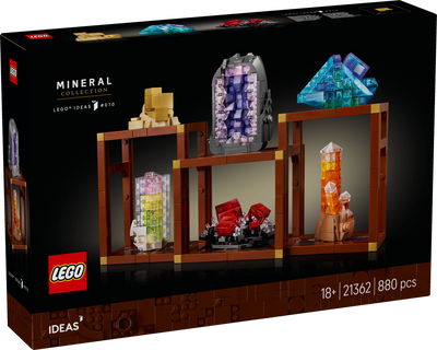 LEGO 21362 Ideas Mineral Collection, Crystal Display Shelves, Living Room Decor