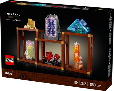 LEGO 21362 Ideas Mineral Collection, Crystal Display Shelves, Living Room Decor